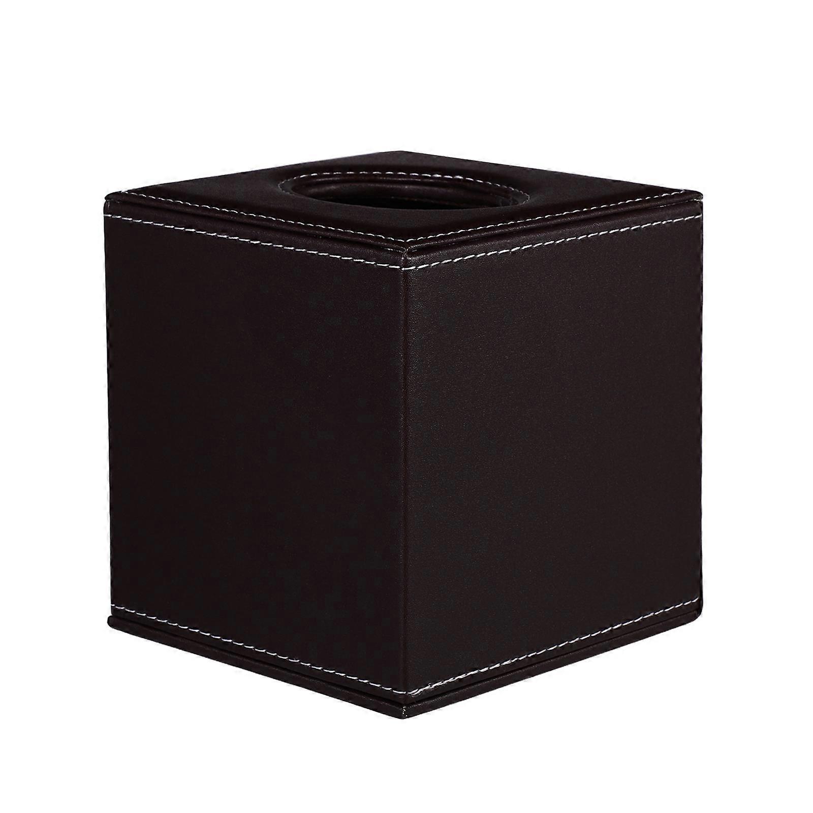 Square Fake Tissue Box Compact Napkin Holder for Bathroom Living Bedroom Office Stylish Decorative Tissue Paper Holder Easy Clean PU Material