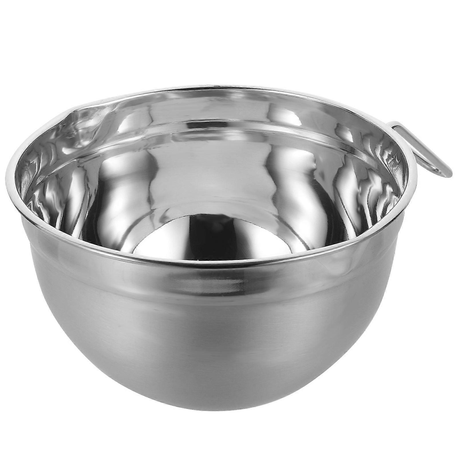 Deep Mixing Bowl Stainless Steel Kneading Dough Bowl Ingredient Mixing Outdoor Use 29X21X12.5CM 1Set