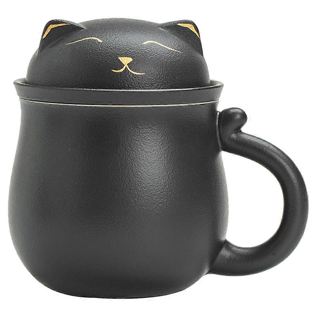 Ceramic Insulated Mug with Strainer, Portable Tea Cup for Home and Office, Heat Resistant Elegant Design for Tea, Water, Milk, and Juice Zen Style