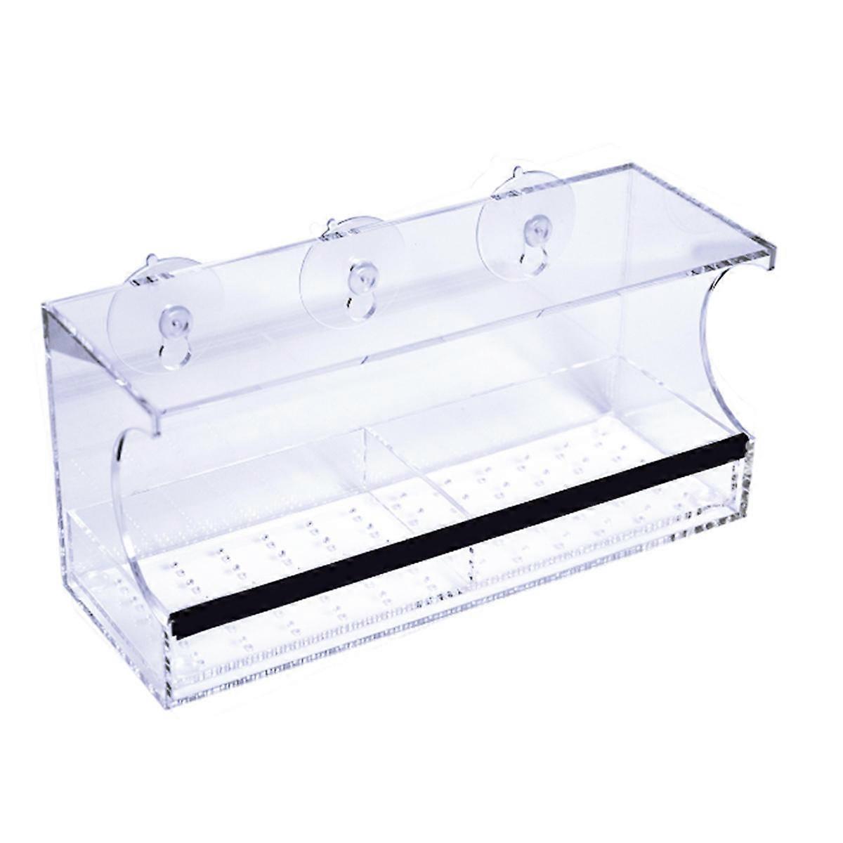 Large Capacity Bird Feeder Clear Window Design Drainage Removable Tray Smooth Surface 1Pack
