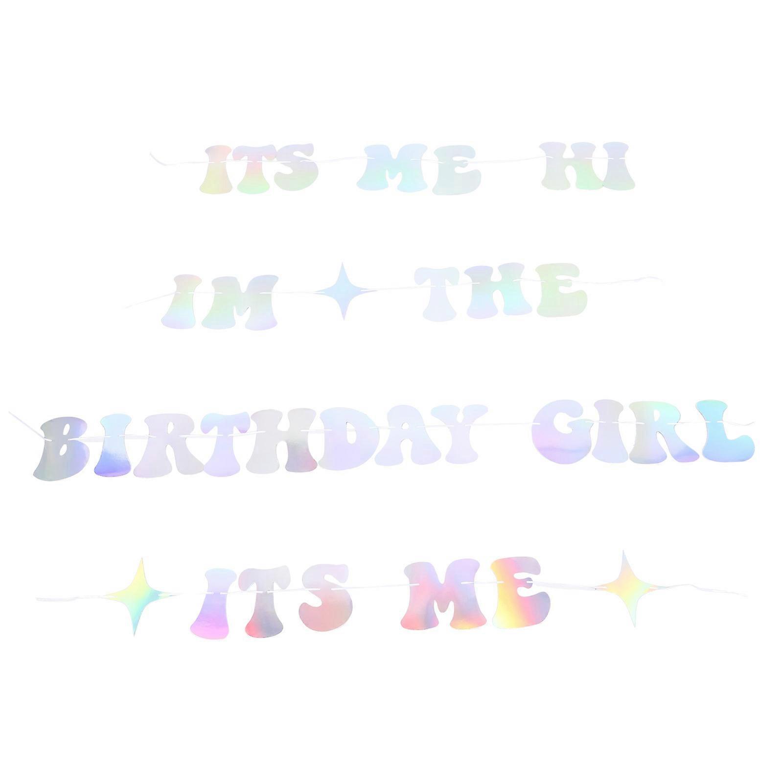 Happy Birthday Banners Hanging Banners Girl Birthday Party Decorative Party Scene Layout Reusable 1 Set