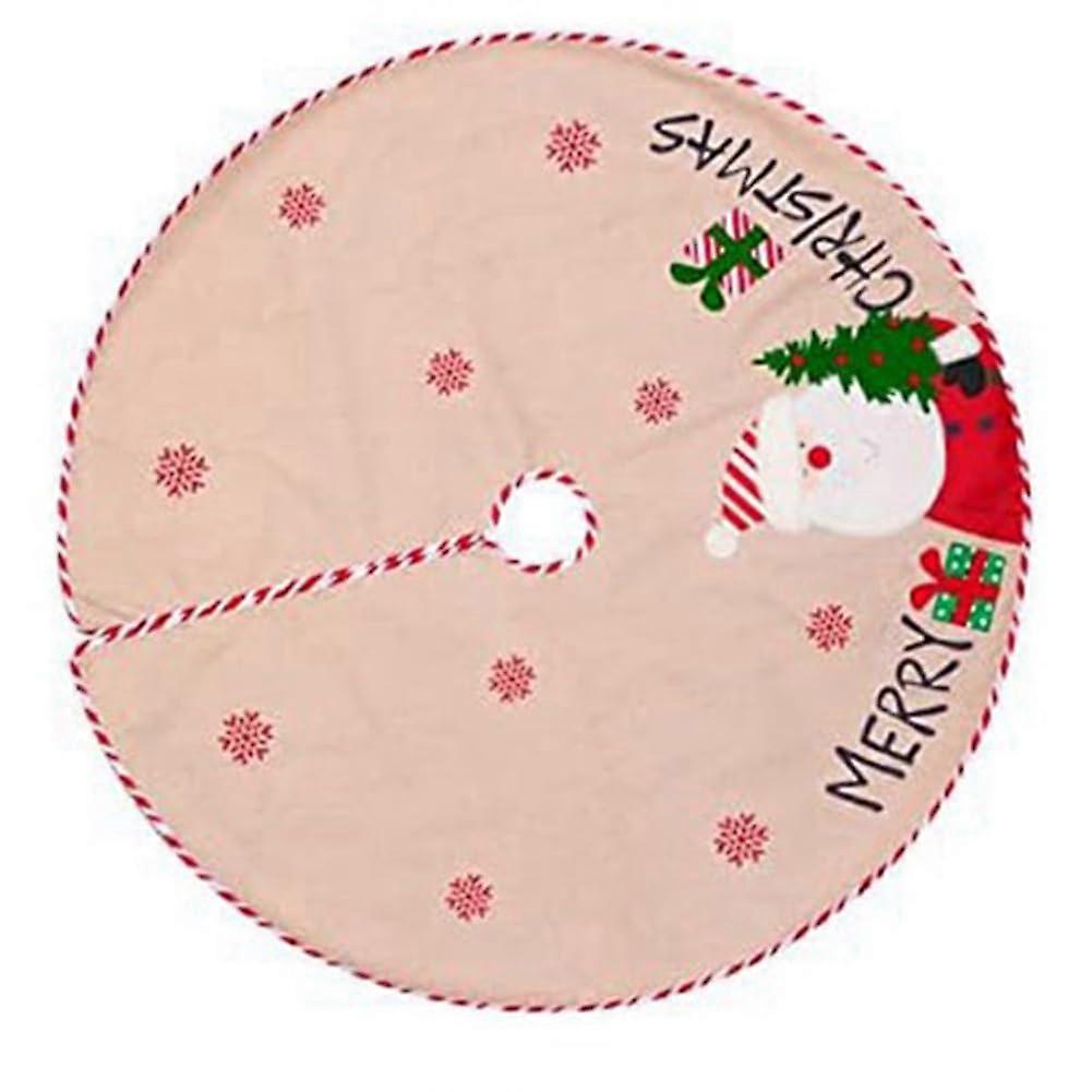 Christmas tree skirt, Christmas tree ornaments, grid style, soft Christmas tree mat, Santa Claus pattern, easy to use