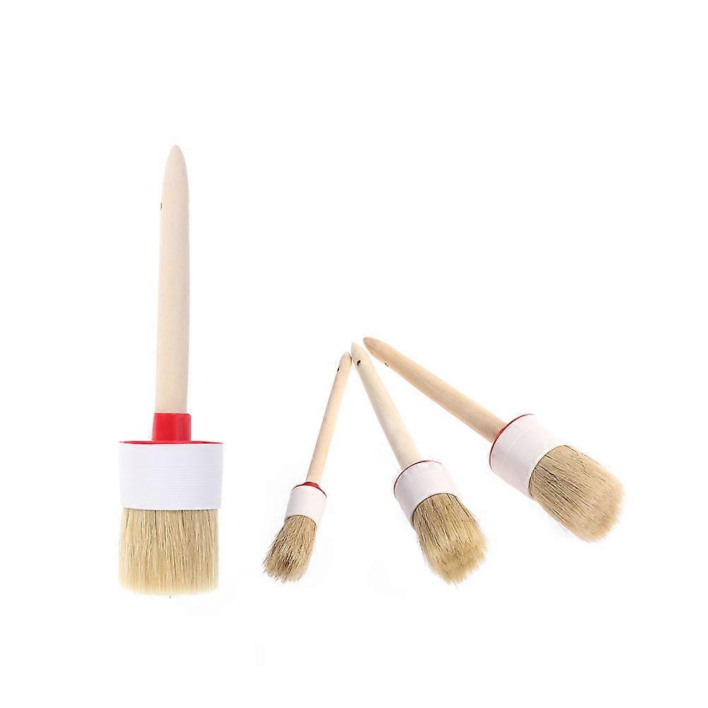 Car Cleaning Bristle Brush with Plastic for Vehicle Detailing 4Pcs
