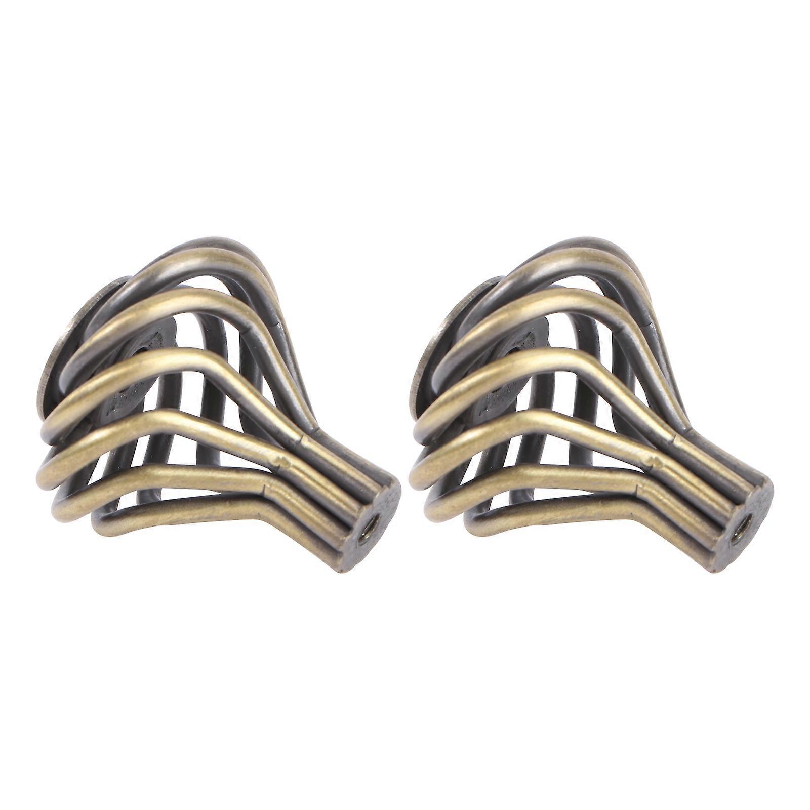 Türgriffe im Vintage-Stil 2er-Set – Schrankknöpfe aus antikem Messing für Kleiderschränke Retro-Möbelbeschläge