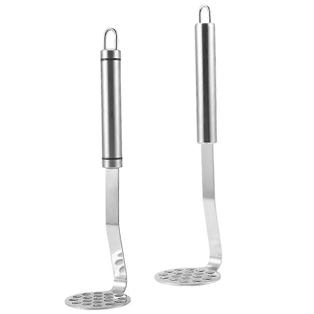 Stainless Steel Potato Mashers Manual Kitchen Gadget Crushing Ergonomic .82x2.36x0.12in 2Pcs