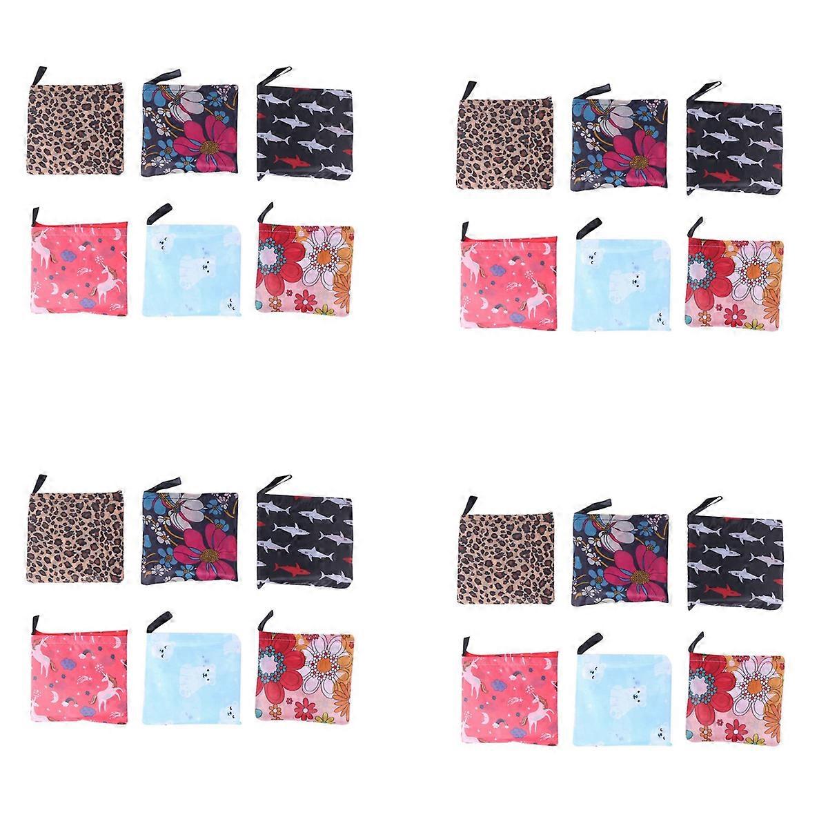 6 Pack Reusable Shopping Bag Eco Friendly Grocery Bags,6 Styles