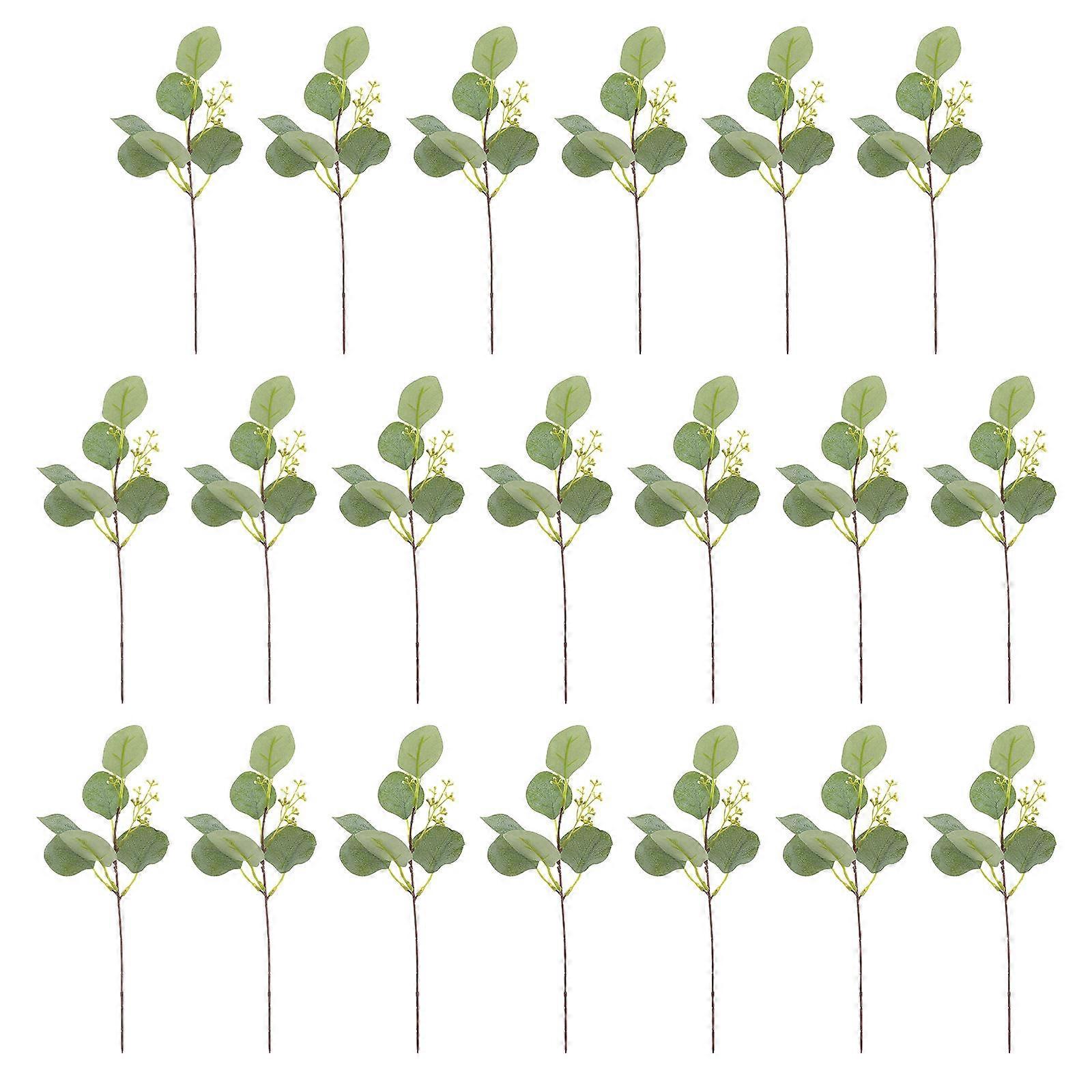 Artificial Eucalyptus Bouquet with Real Leaves and Stems – Easy Maintenance Faux Greenery for DIY Wedding Centerpieces, Vase Fillers, and Home Plant