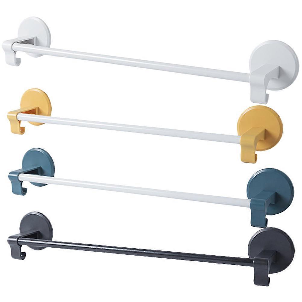 Self Adhesive Towel Holder Storage Rack Hanging Bathroom Accessories Black 46.5x7.5x6.0cm 4Pcs