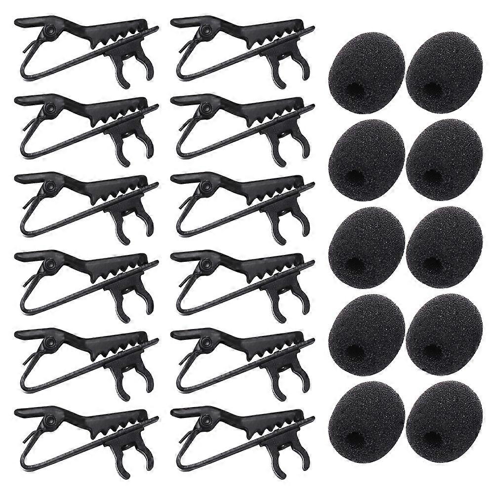 24PCS Microphone Accessories with Clip Design, Microphone Cloth Clips and Windscreens for Office and Recording Use, Easy to Attach to Shirt Collar