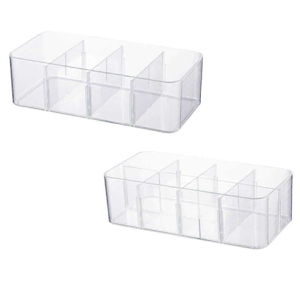 Socks Storage Box Underwear Organizer for Storage 2Pcs Transparent Grids