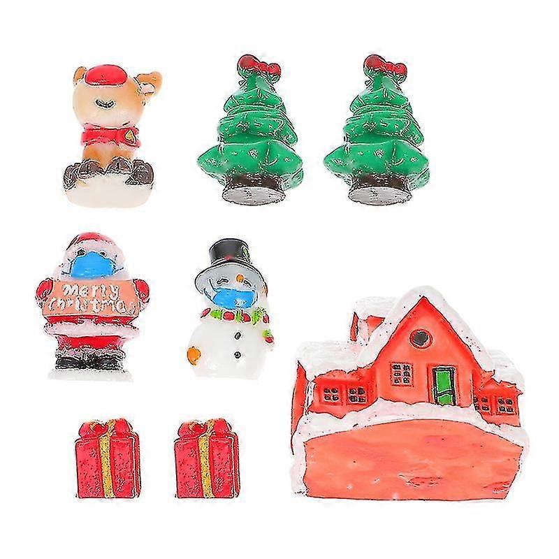 Decorate Mini Christmas Tree with 8pcs Mini Christmas Ornament