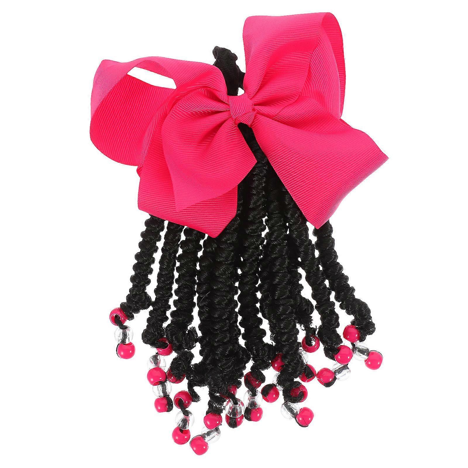 Beaded Braided Ponytail Extension with Bowknot Design for Synthetic Braiding Hair – Easy to Use for Daily Wear and Parties