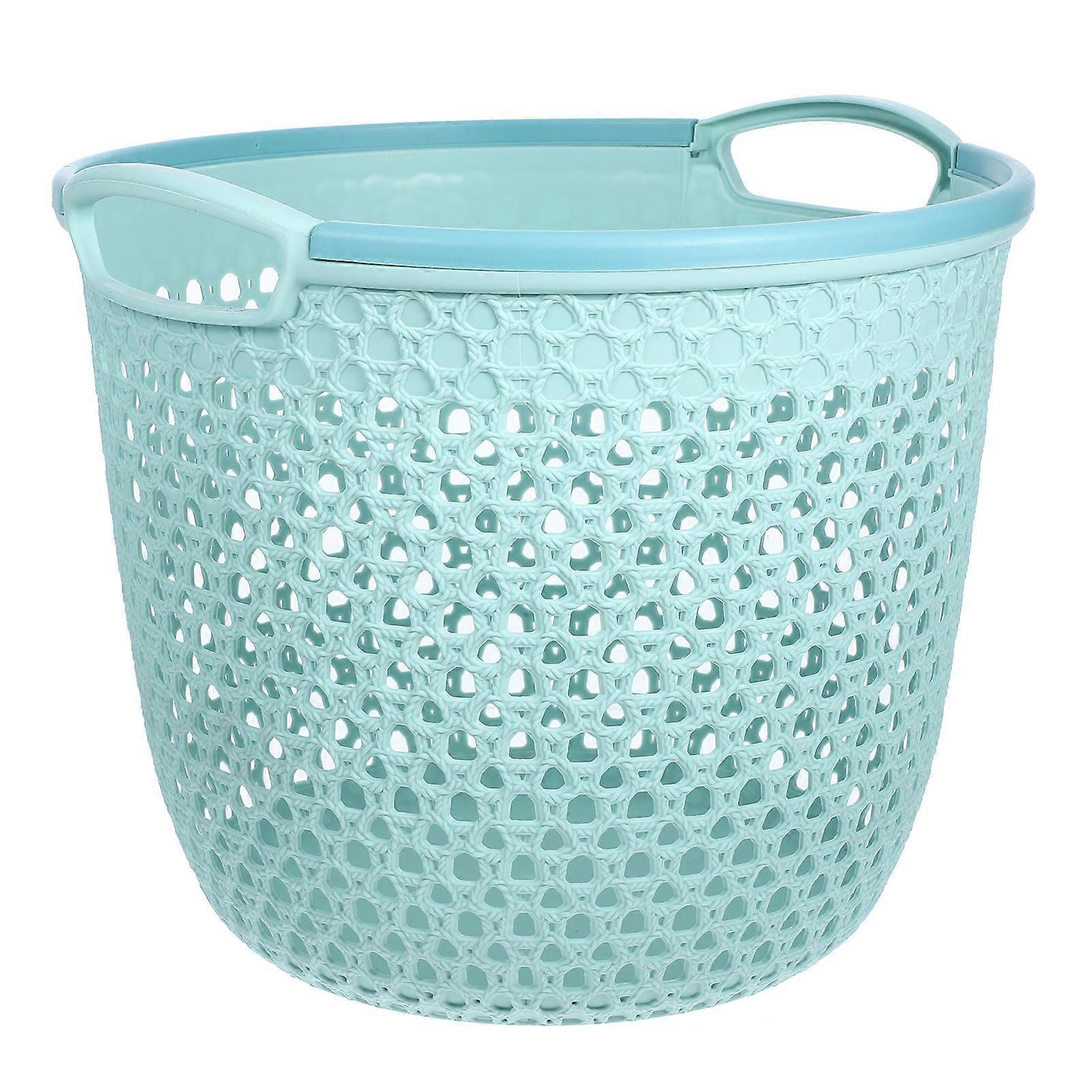 Laundry Hamper Sky-Blue PP Basket with Handle Wet-Proof Storage for Home Use