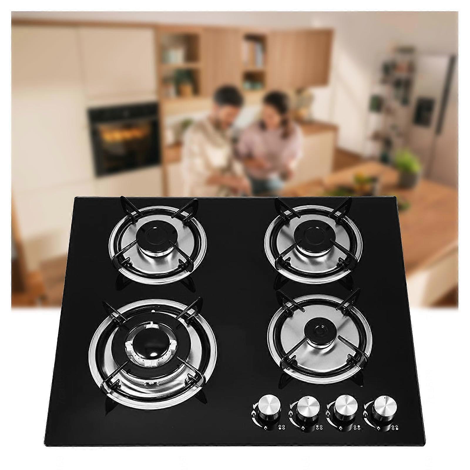 4Burner Gas Stove with Automatic Flame Protection, 60 cm Gas Cooktop