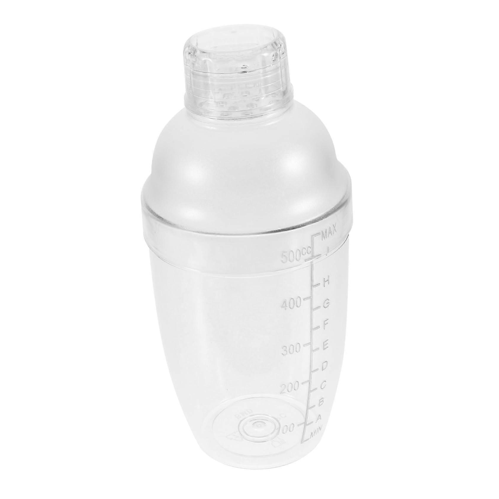 Cocktail Shaker 19CM - Robust Transparent Leak-Proof Mixing Cup with Measuring Scale for Cocktails and Milk Tea