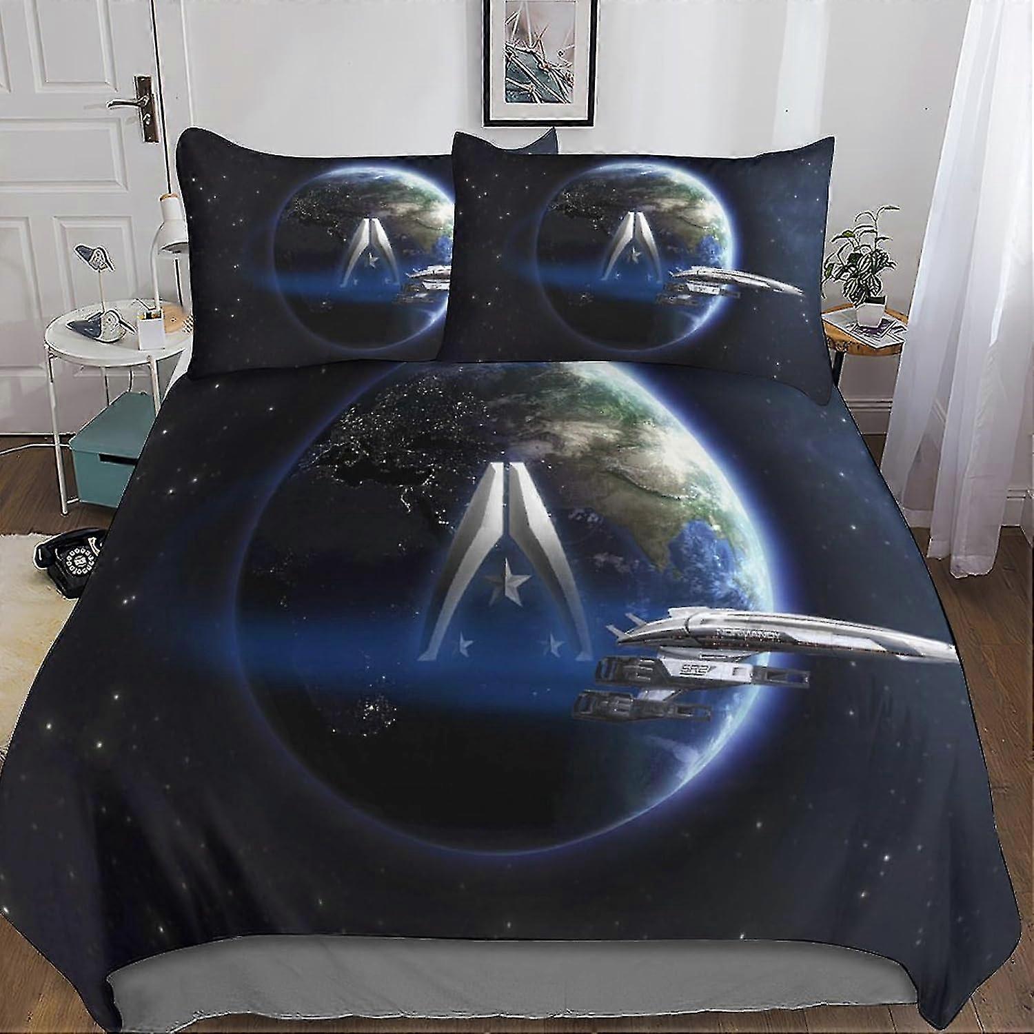 Yumuşak Mikrofiber Star Wars Temalı 3 Parçalı Nevresim Takımı, Çocuklar, Gençler ve Yetişkinler için Gizli Fermuarlı