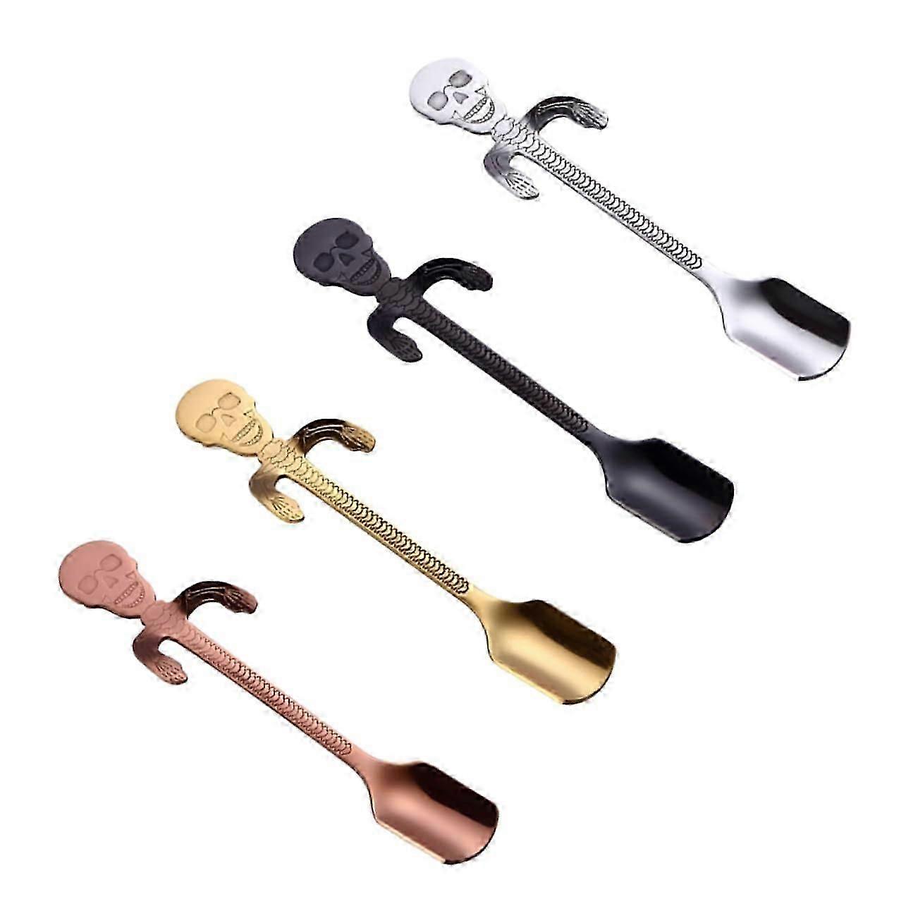1 set di cucchiai da caffè posate cucchiaio di halloween tazza con coperchio piatto macchina cucchiaio dosatore da caffè cucchiaio creativo cucchiaino da tè per la casa in acciaio inossidabile 304