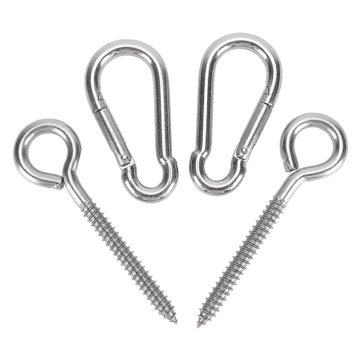 1 Set/4pcs Swing Hook Chair Hanging Accessories Spring Hooks Fixing Accessories Connection Buckle Kit for Indoor Outdoor Outside (6x80mm)