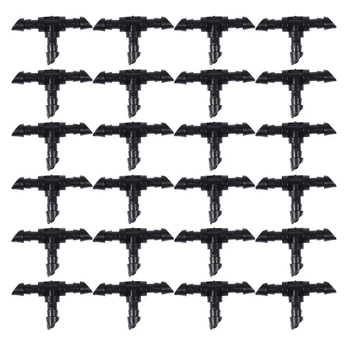 Drip Irrigation System Accessories Three-Way Drip Irrigation Joint for Aquarium Drainage Industrial Ventilation Waterproof 100Pack Black