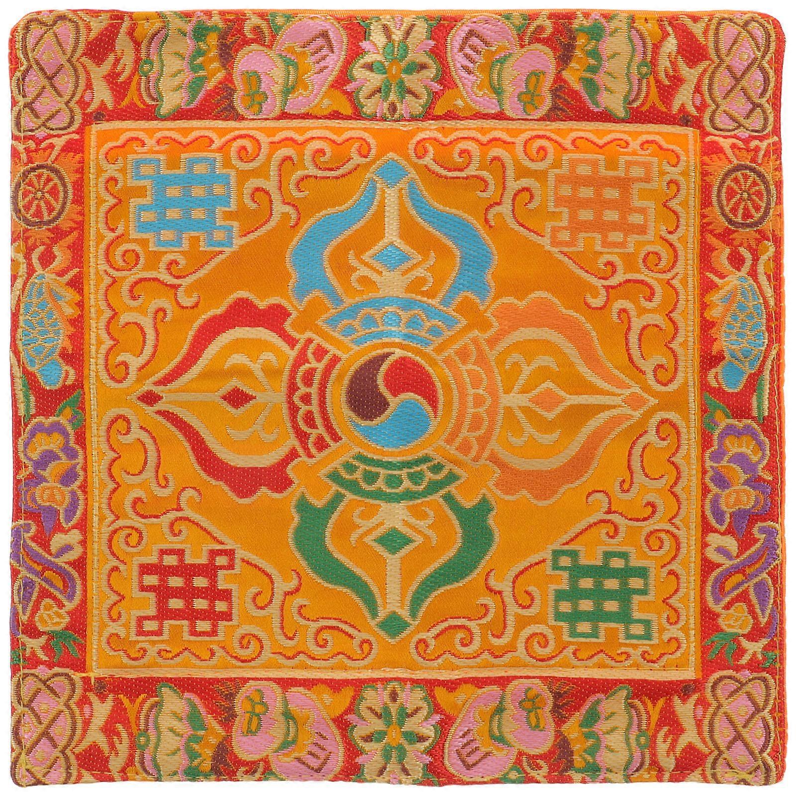 Embroidery Cloth Wrapping Fabric For Home Use Chinese Style Assorted Color 22.00X22.00X0.30cm 1Pack