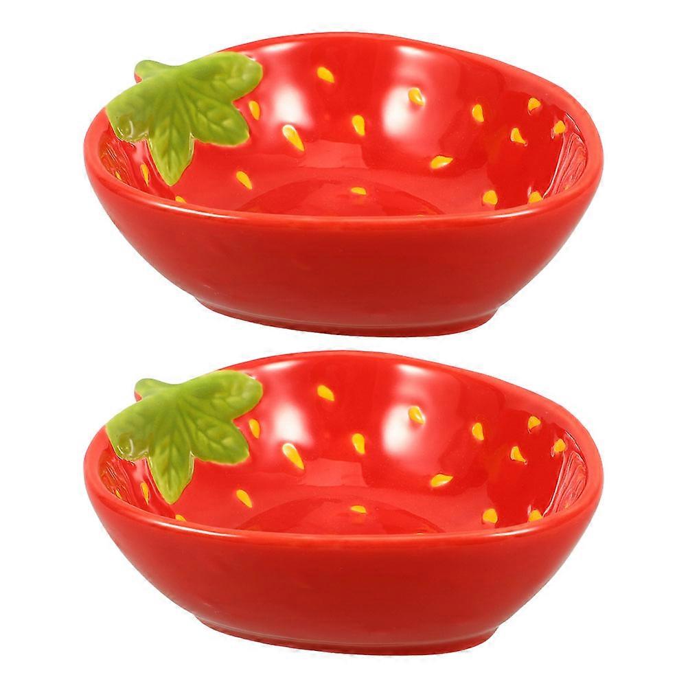 Dessert Bowls Ceramic Strawberry Bowl Serving Fruits .00X10.50X3.80CM Kitchenware 2Pcs
