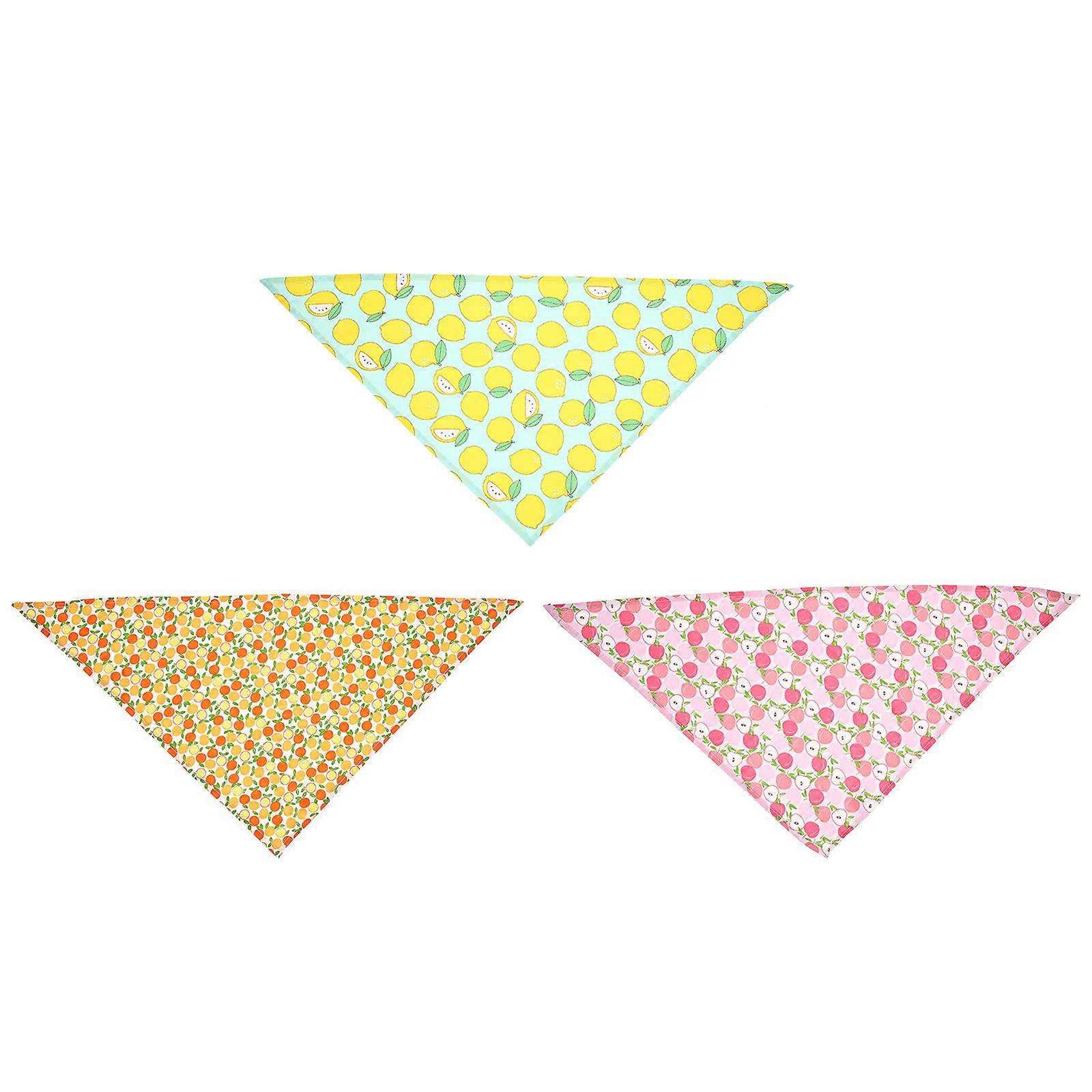 3pcs κασκόλ γάτας Bandanas μοτίβου φρούτων φορούν ανθεκτικά αξεσουάρ κατοικίδιων ζώων φωτεινά πορτοκαλί σχέδια λεμονιού για τα πάρτι και την καθημερινή φθορά