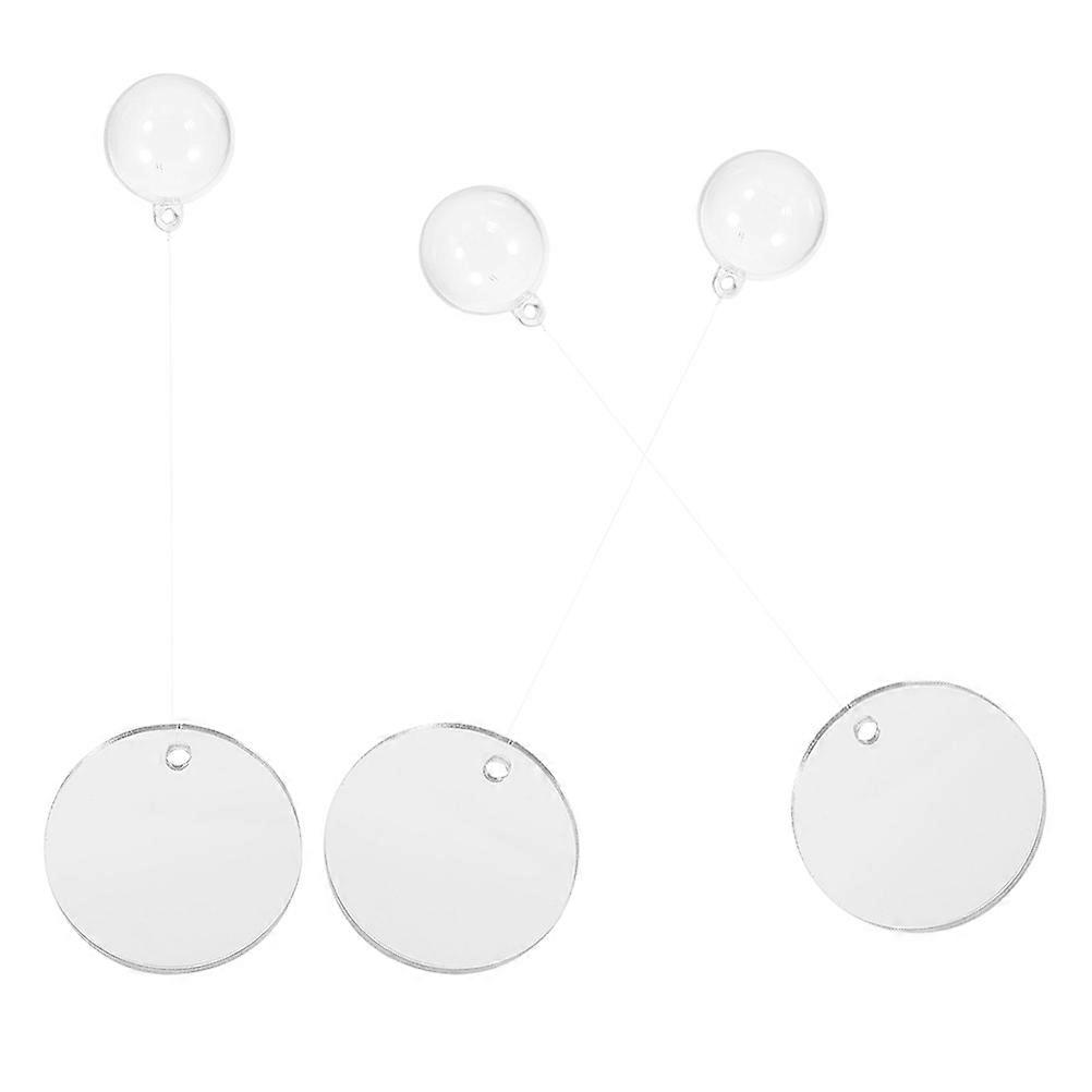 Fish Mirror Betta Tank Attachment Easy to Clean Round Shape Transparent 6.00X6.00X0.50CM 3Pcs