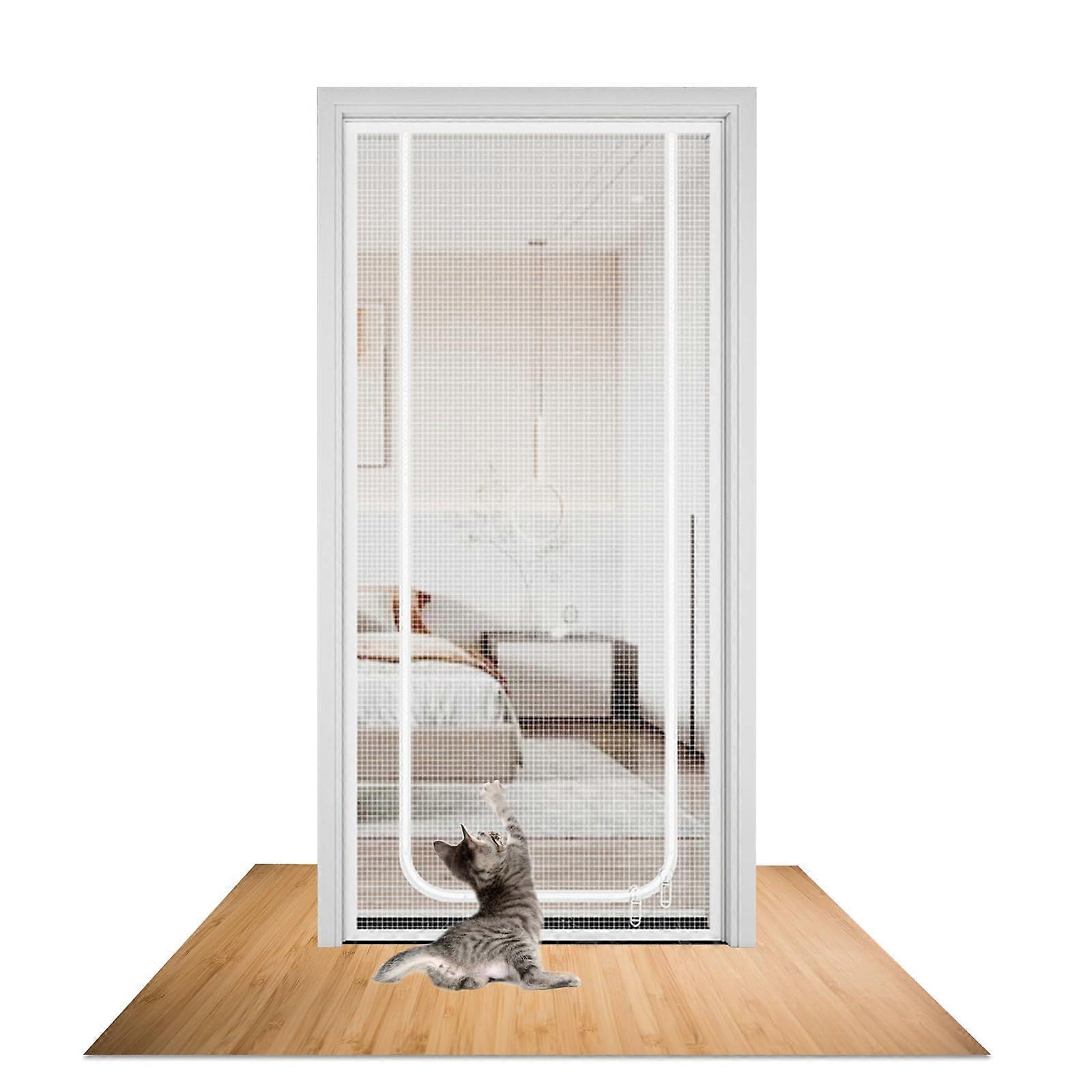 Cat Net for Balcony, Cat Mesh Pets Screen Door, Cat Gate Balcony Door (White, 80 x 200 cm)