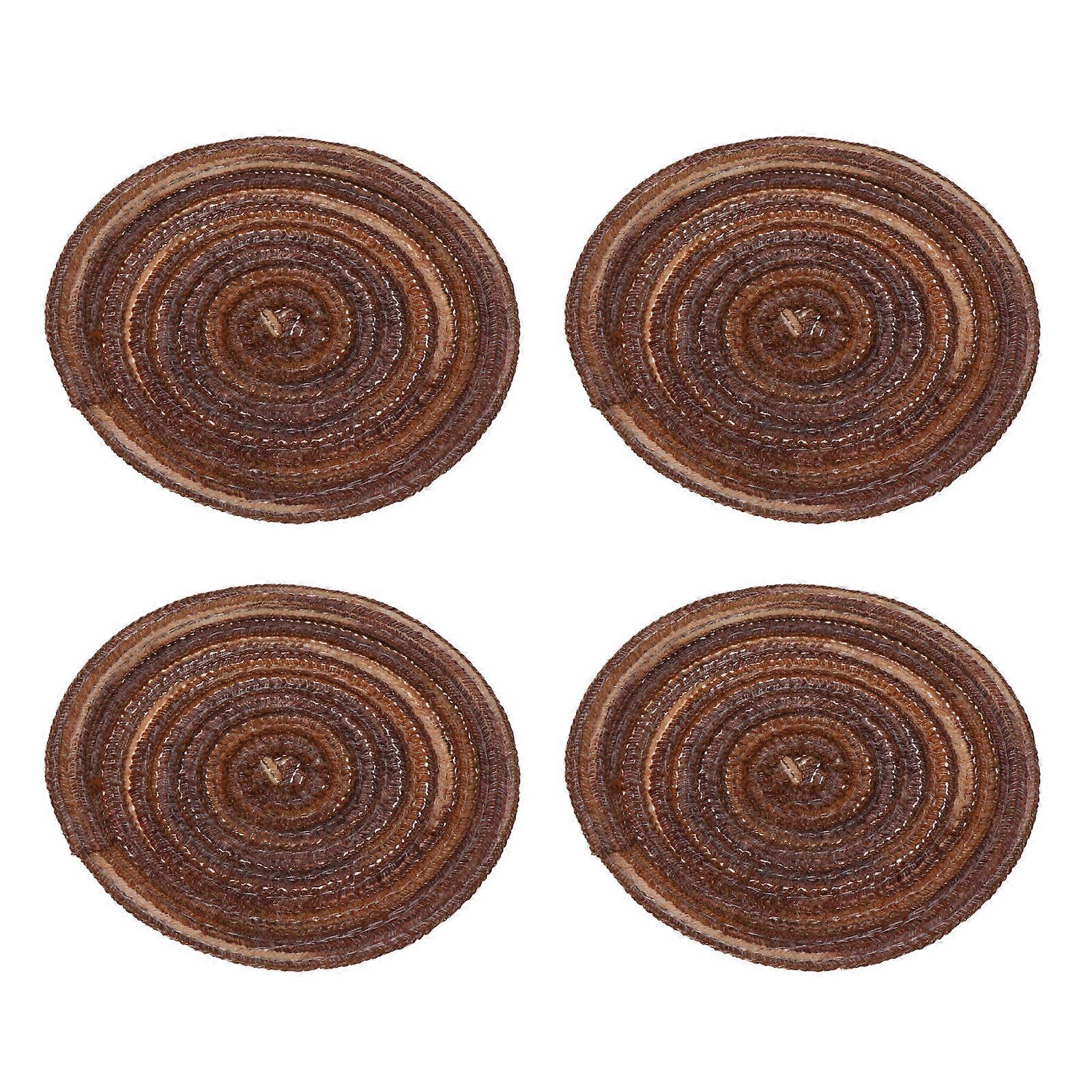 Cotton Woven Coaster Place Mats For Dining Tables Insulation Mats Heat-Proof Protective Mat Home Decoration Round 11X11X0.2CM