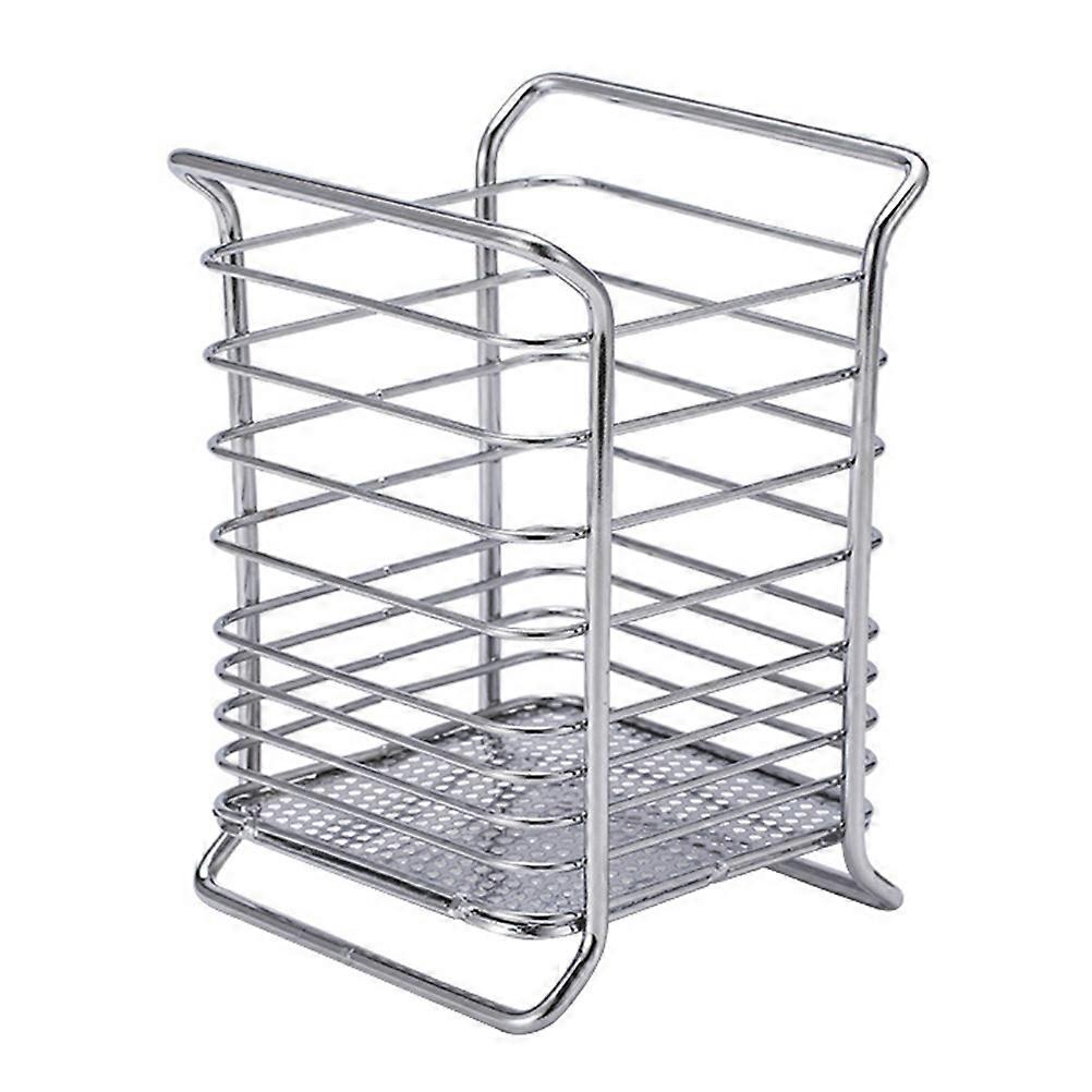 Carbon Steel Dish Drying Rack with Drain Design, Multi Functional Kitchen Tableware Organizer for Chopsticks and Forks, Space Saving Storage Solution