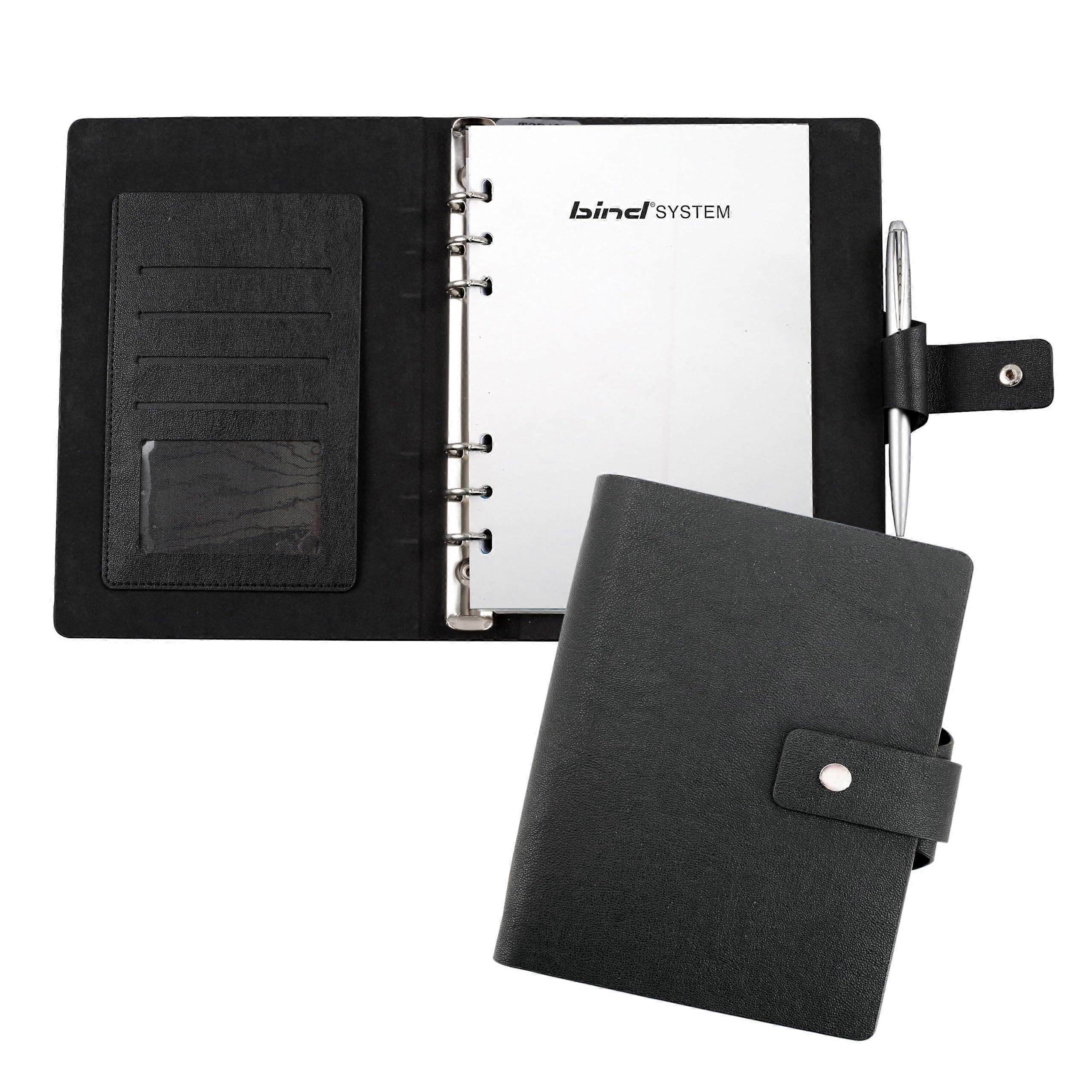 15800 A5 Notebook Folder with Ring Mechanism, Faux Leather Organizer, 23 x 17 x 3 cm, 80 Lined Sheets Included