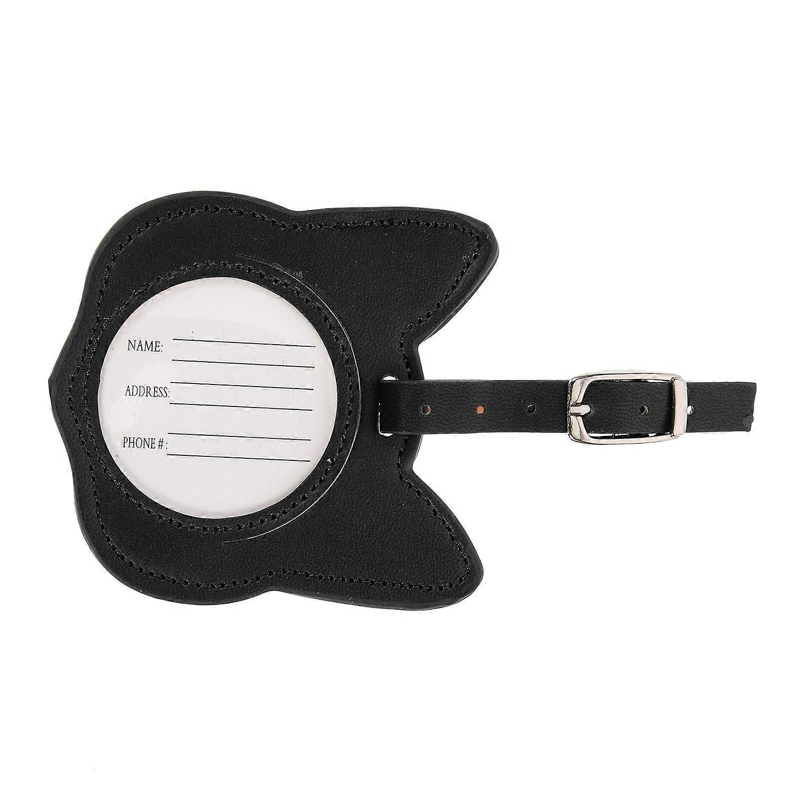 Cute Cat Design PU Luggage Tag Durable Suitcase Label Easy to Spot Travel Tag Gift For