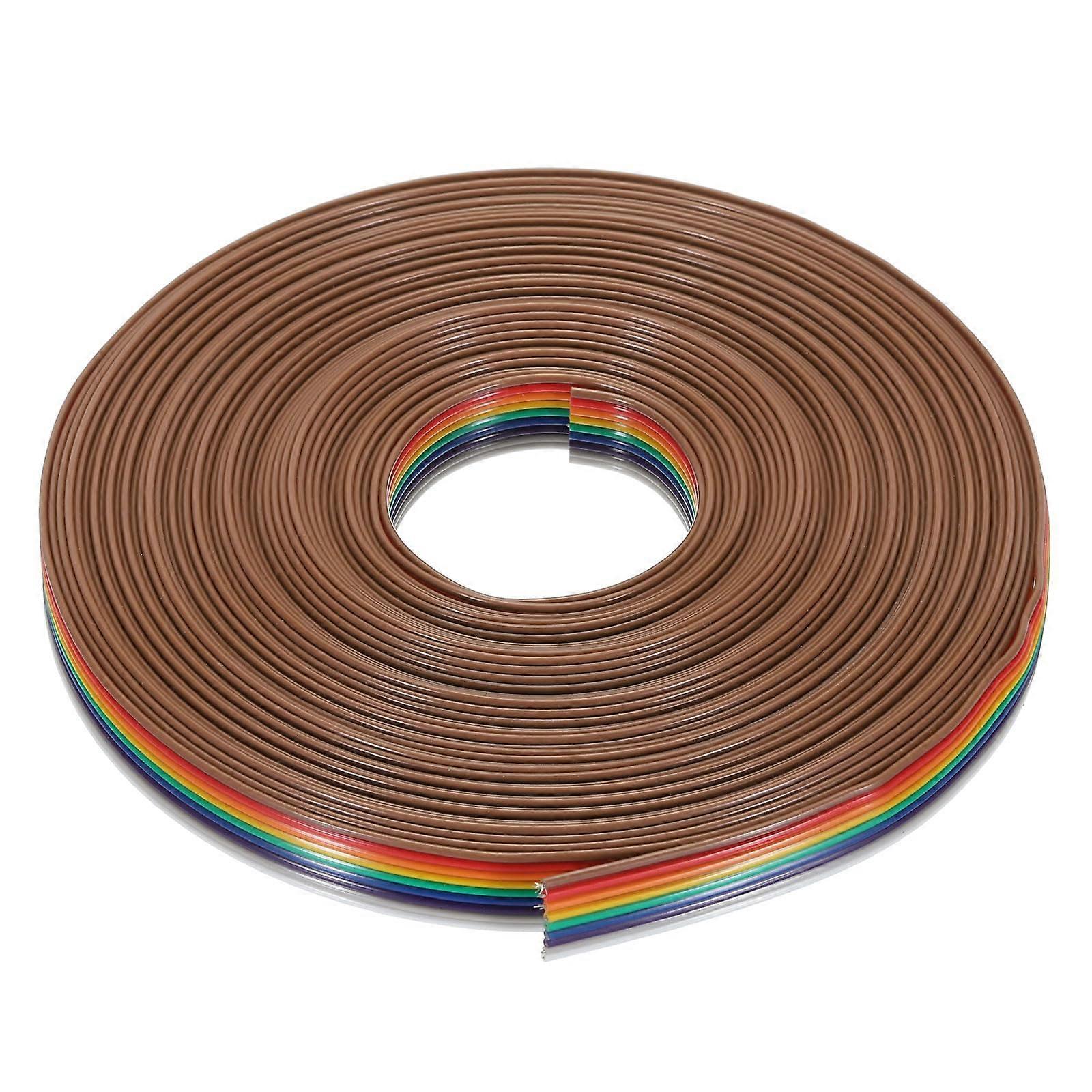 1 Piece 9 Pin Flat Rainbow Ribbon Cable 32.8 ft 1.27 mm Distance Breadboard Bridge Cable for Electronics Projects