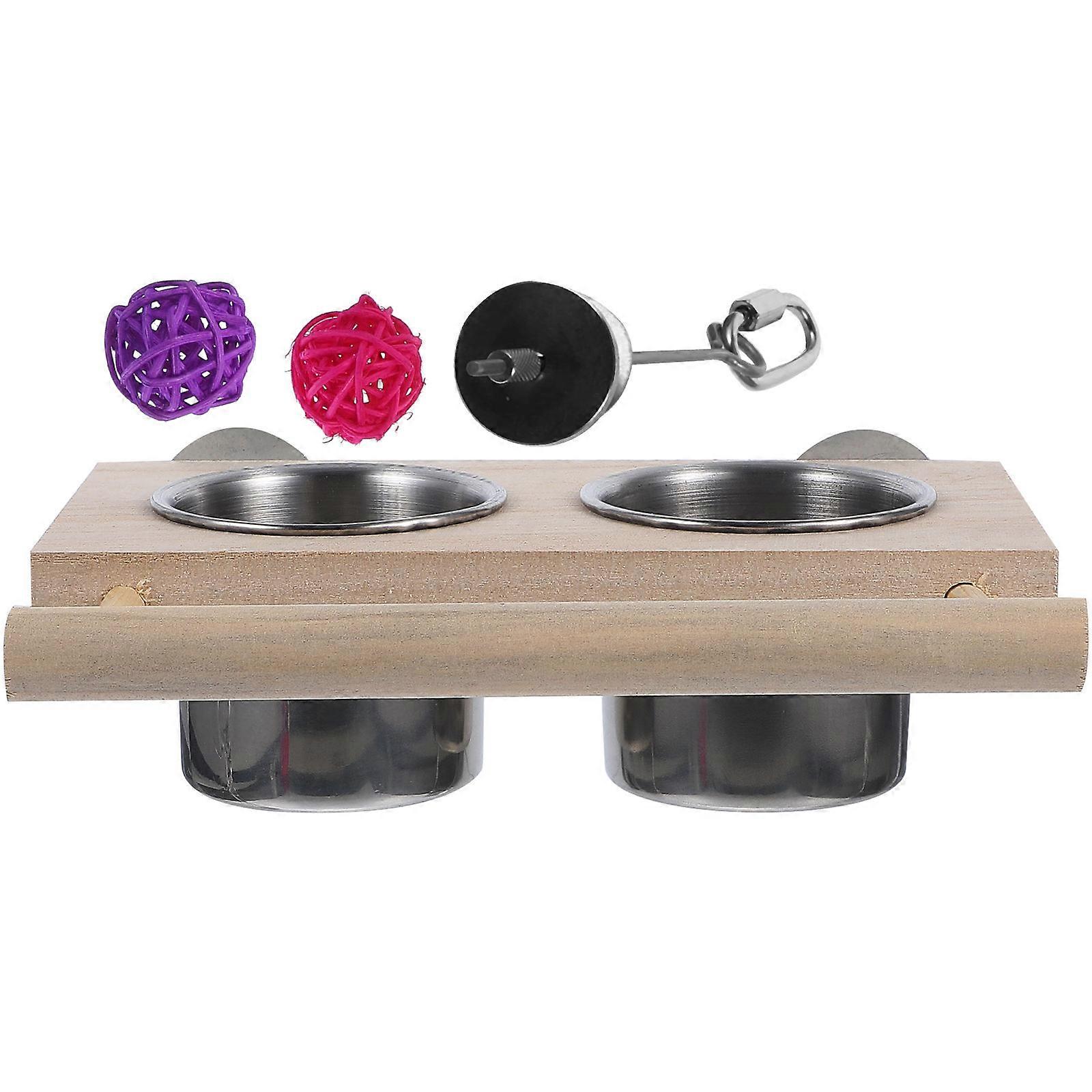 Sturdy Parrot Feeder with Food Holder, Foraging Balls & Bird Bowl for Cage, Easy Installation, Suitable for Parrots and Cockatiels
