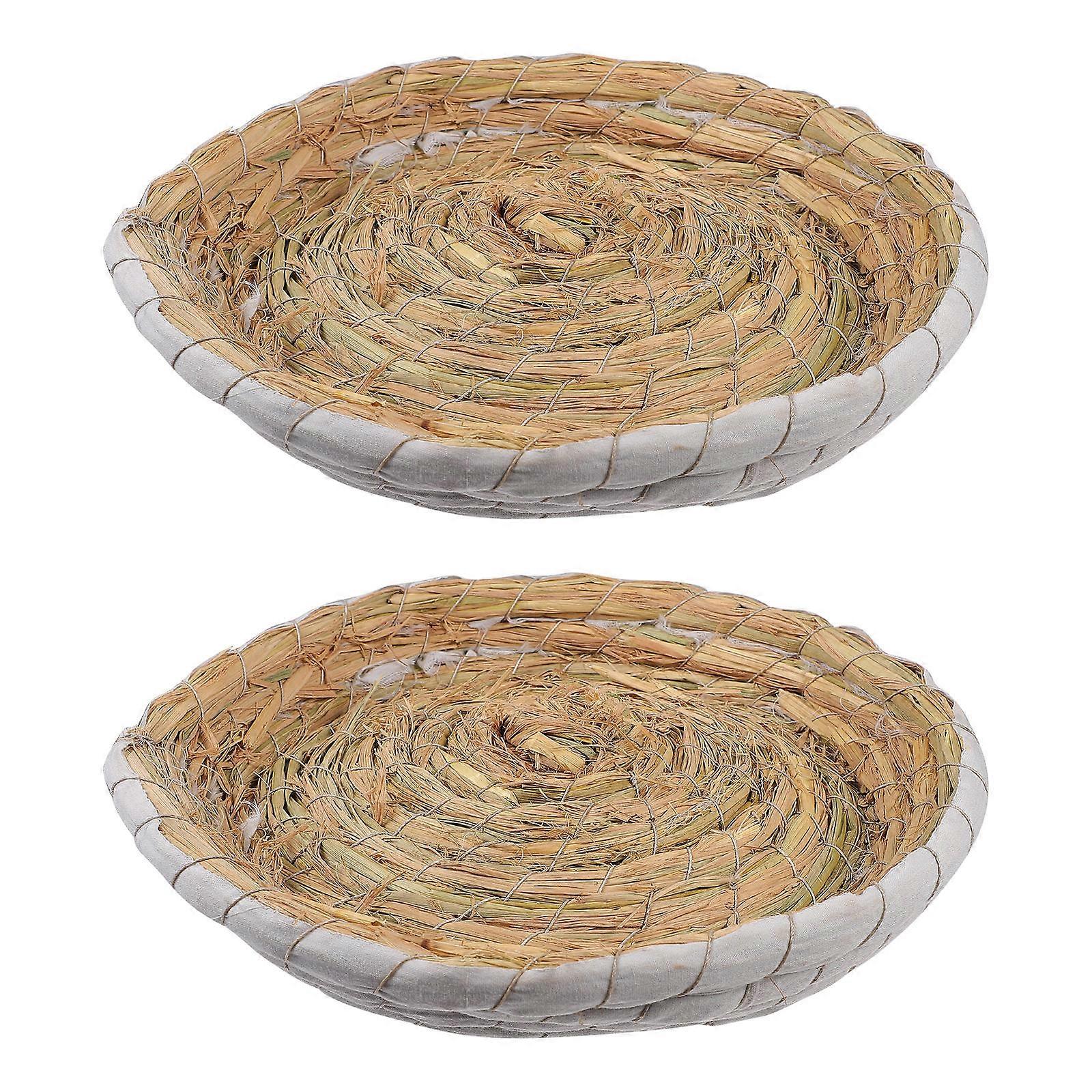 Nest for Pigeon Premium Bird Nest Simple Style Round Shape Straw Material 26X26CM 2Pcs