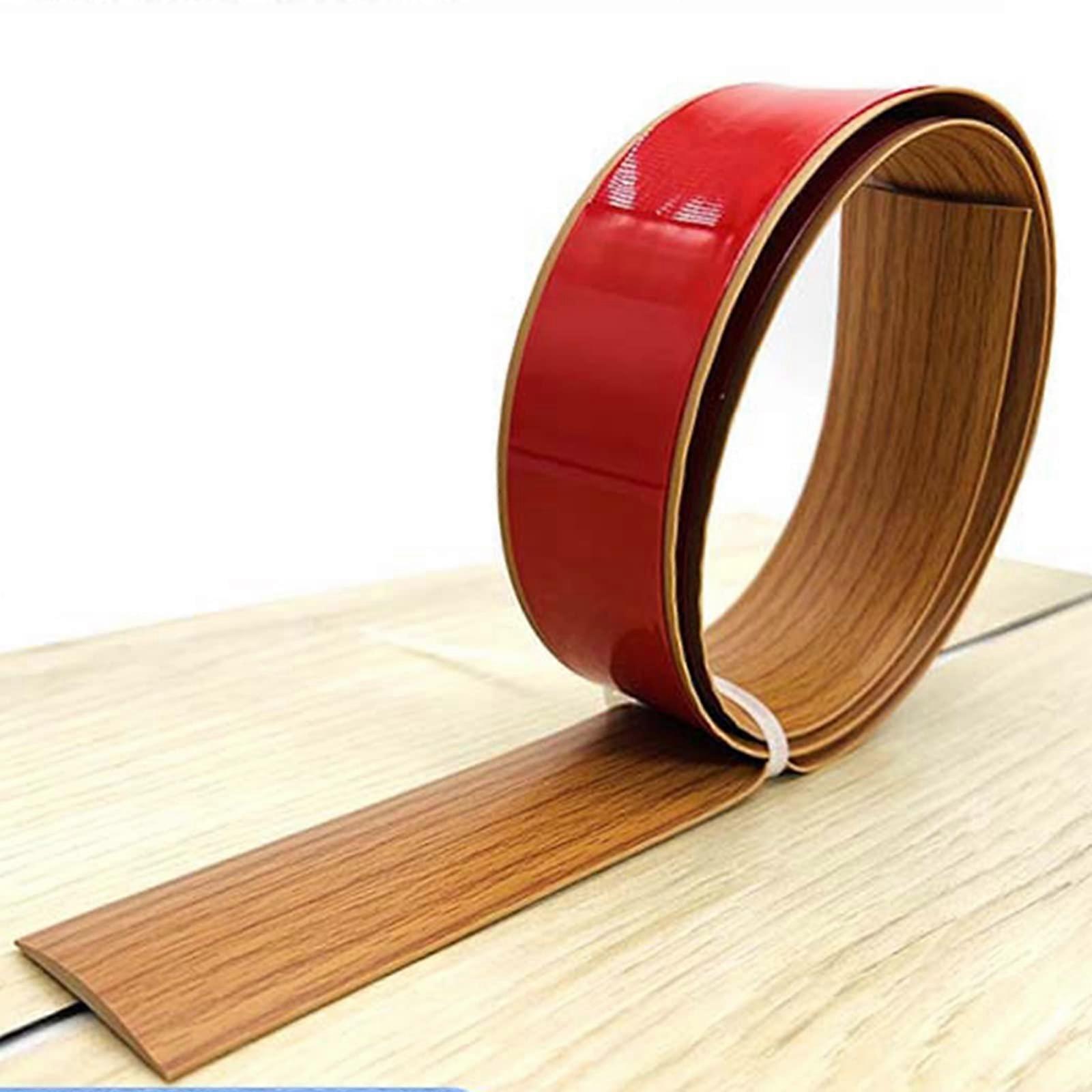 Threshold strip, edge strip made of PVC, floor transition strip for gaps within 1 cm, wood grain (Style 4, 4 m/13 ft).