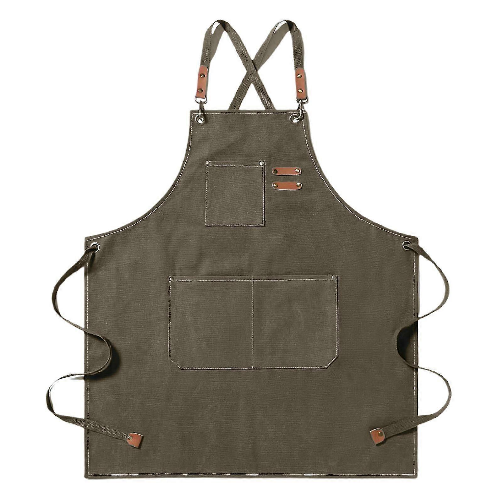 Work Apron Thick Sleeveless Cotton Kitchen Organizer