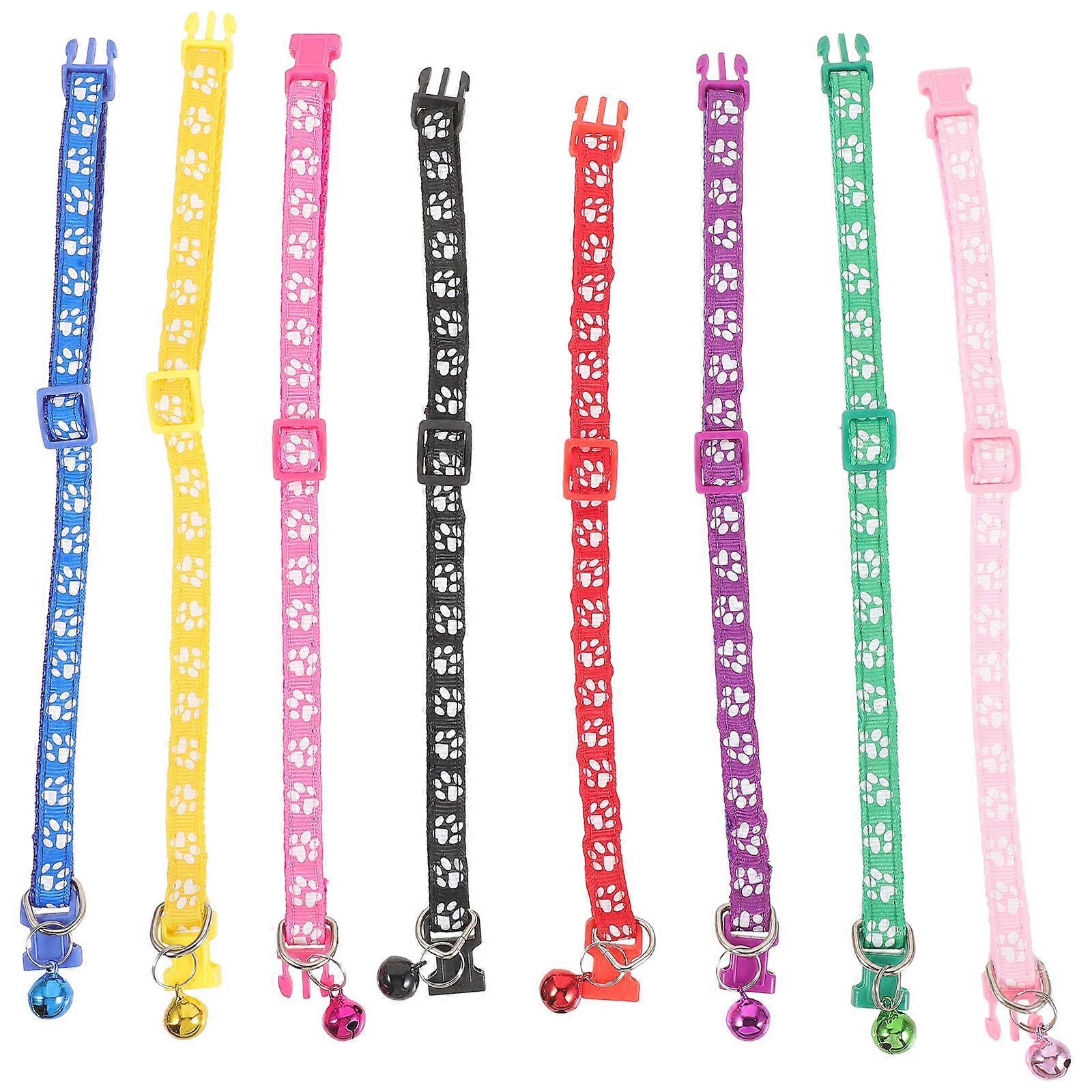 Assorted Color PVC and PP Pet Collar with Bell for Walking Dogs Outdoor Use Adjustable Size