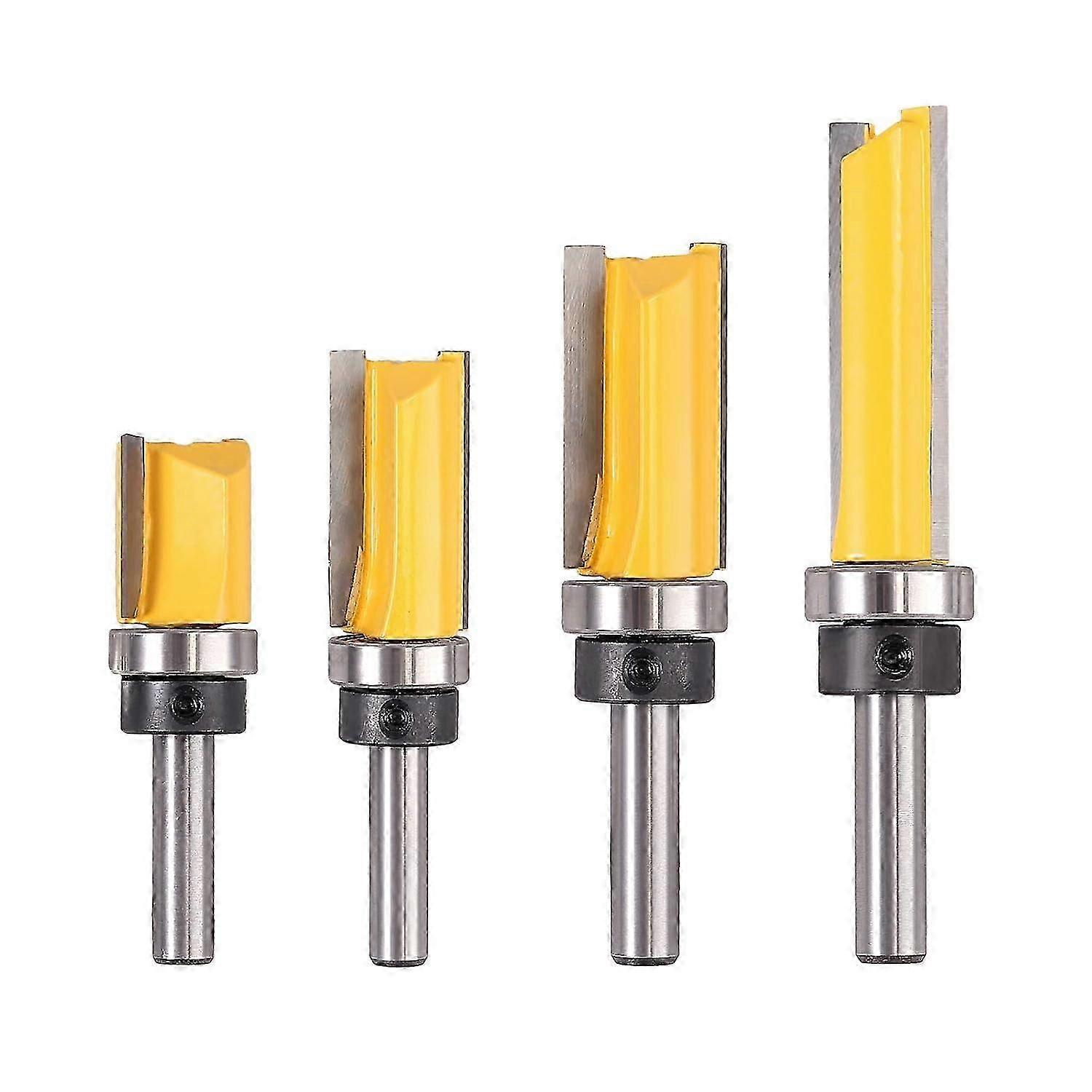 4 pz 8mm router legno copiatura bit flush cutter router scanalatura cutter albero in acciaio