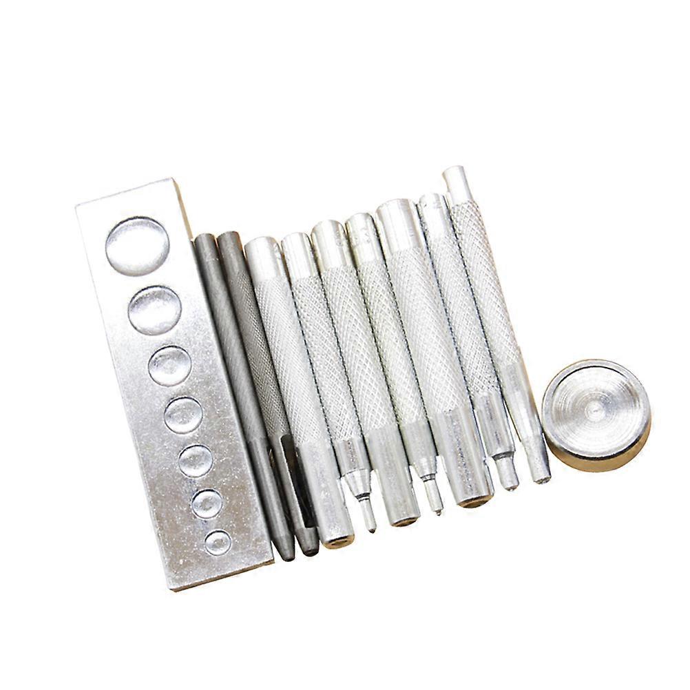 Practical 11 Piece Toolkit for Hand Knock Installation Silver Iron DIY Craft Clothing