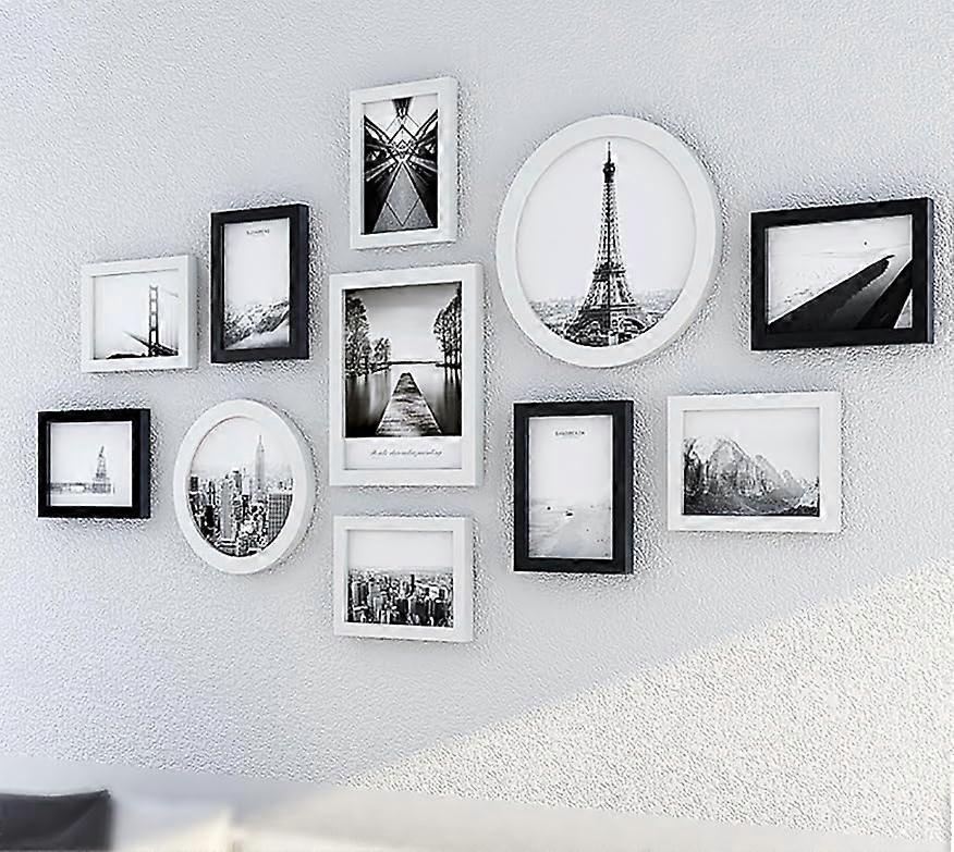 Decoration Wall 11 Picture Frame Set for Gallery Wall Collages, Wooden Frames with Fixing Nails Included, 11pcs D