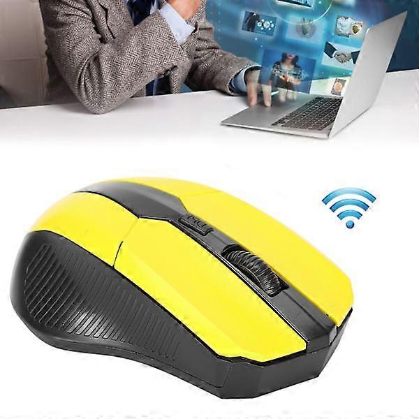 Wireless mouse 2.4G Ergonomic Mini Optical Computer Accessories for Notebook Tablet PC Yellow