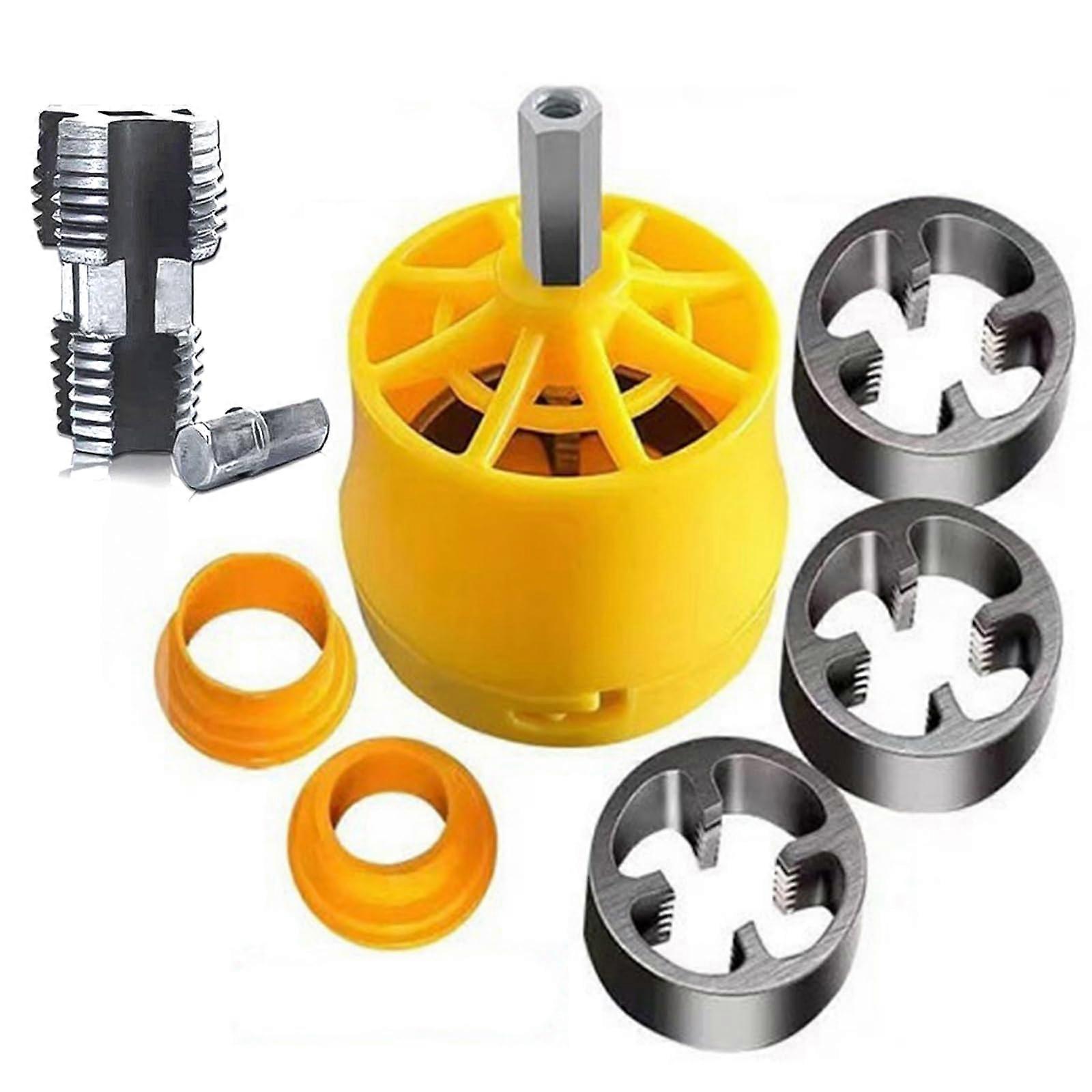 7PCS PVC Pipe Threader PVC Thread Maker Tool for Electric Drills PVC Thread with 1/2 Inch 3/4 Inch Pipe Threader Ref: 7242