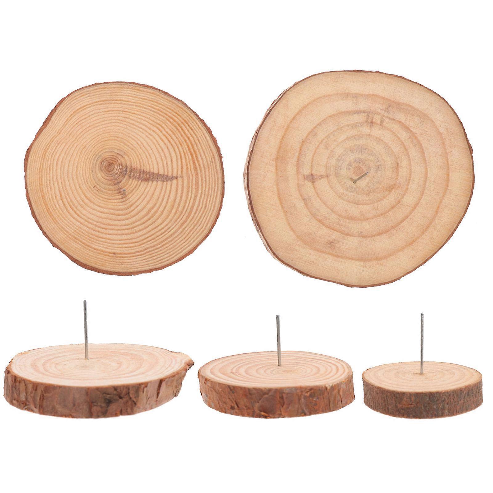 6pcs DIY Round Base Rubber Stamp DIY Material Wood Base DIY Model Bases