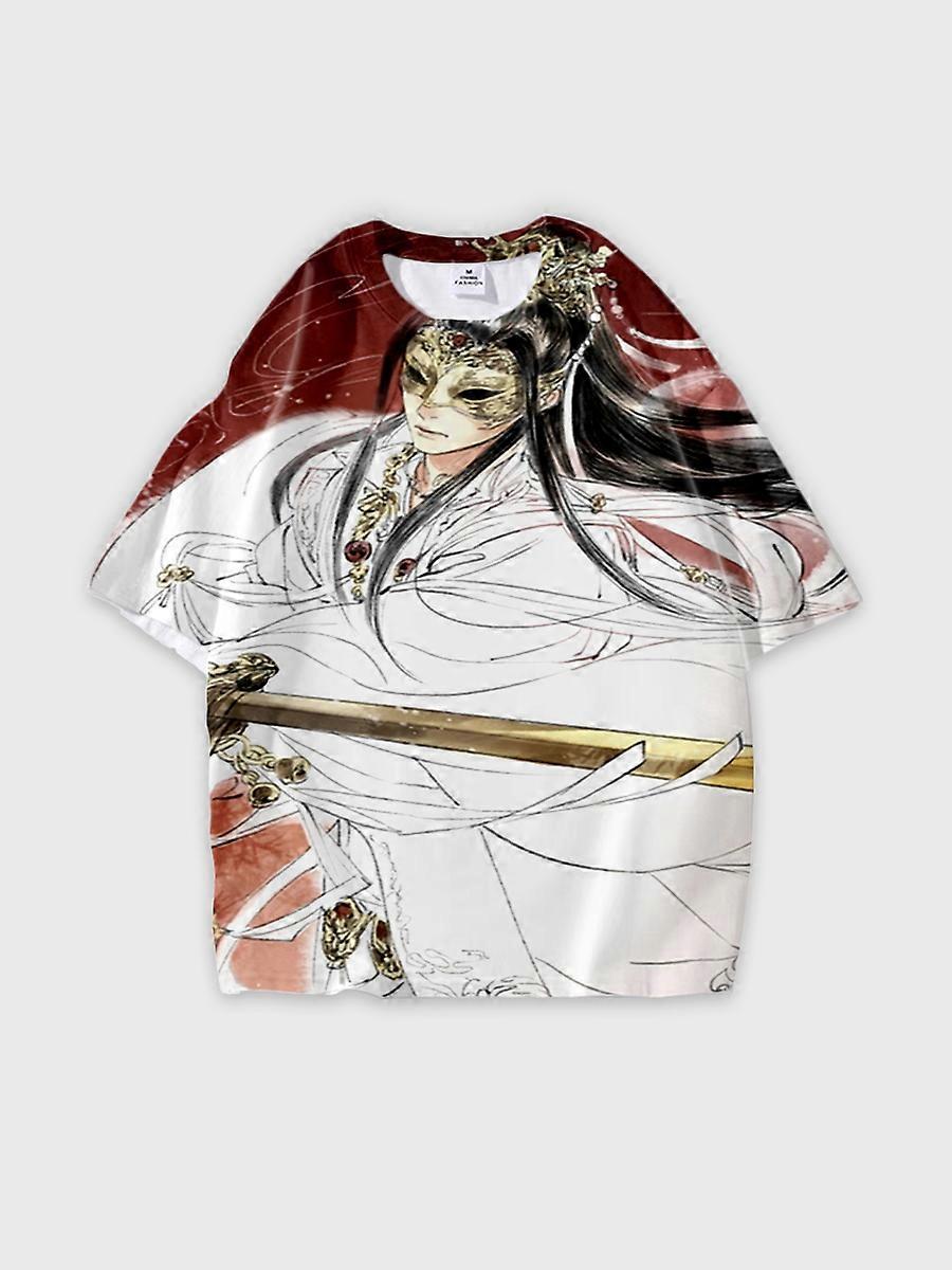 T-Shirt Rundhalsausschnitt Role Pattern locker kurzarm E4013