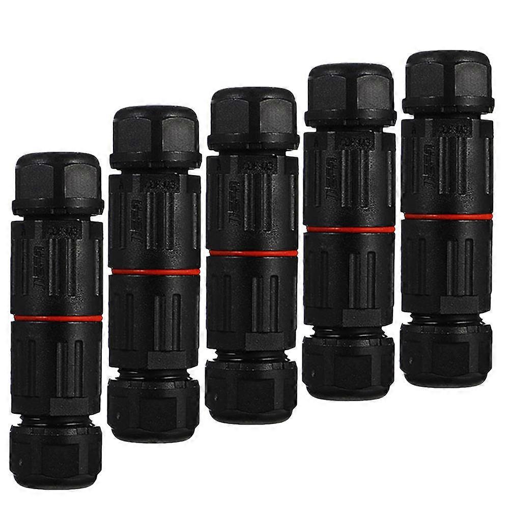 Black Nylon PA Electrical Connectors for Cable Use Waterproof IP68 Easy Installation 5 Pieces