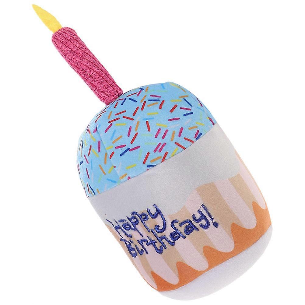 Self-Amusing Cat Toy Plush Birthday Cake Chewing Toy Cat Biting Toy Exercise Enhancement 22.00X10.00X10.00CM 1Set