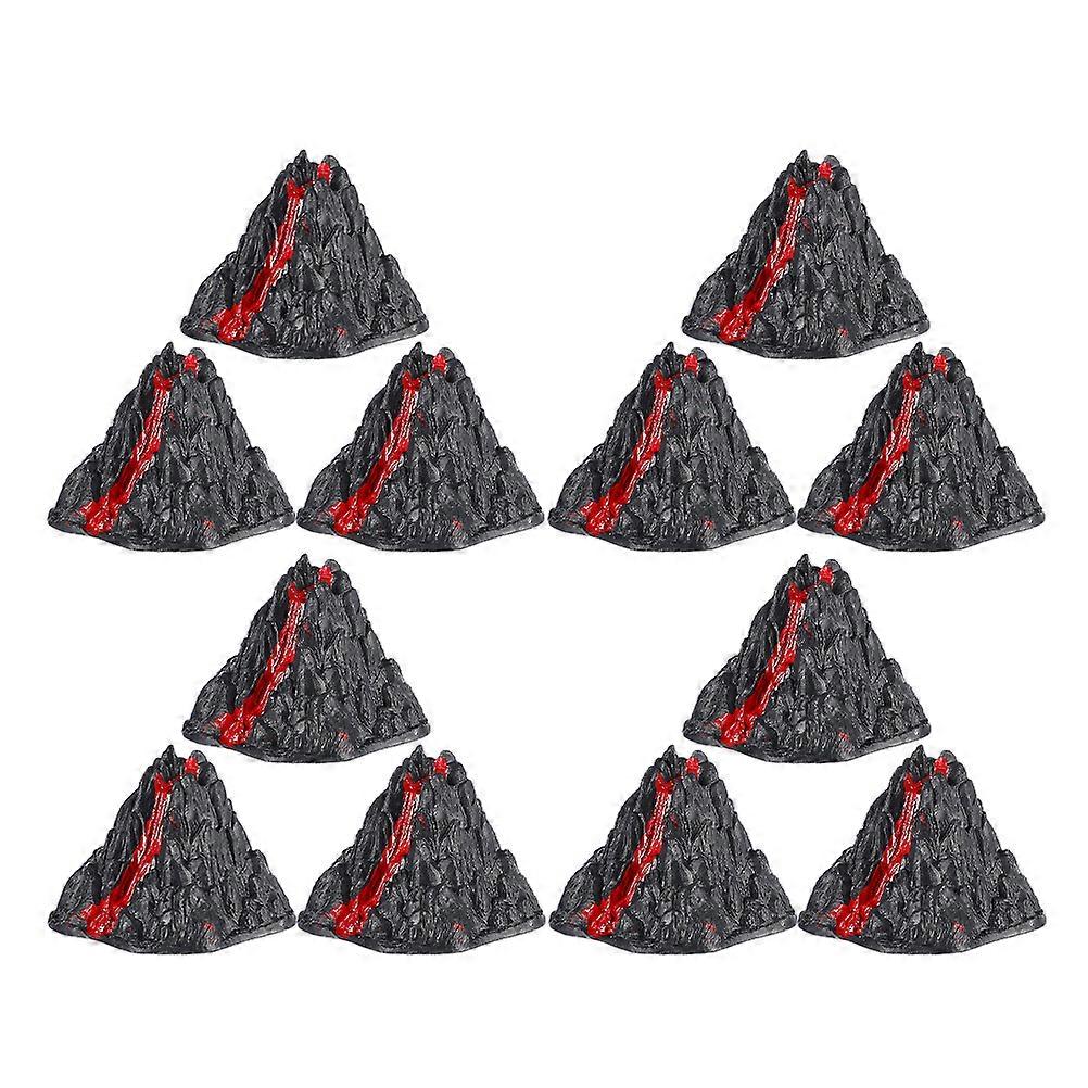 Lifelike Volcano Statue Decor Made of Durable Plastic for Home Office or Micro Landscape Decor 12pcs