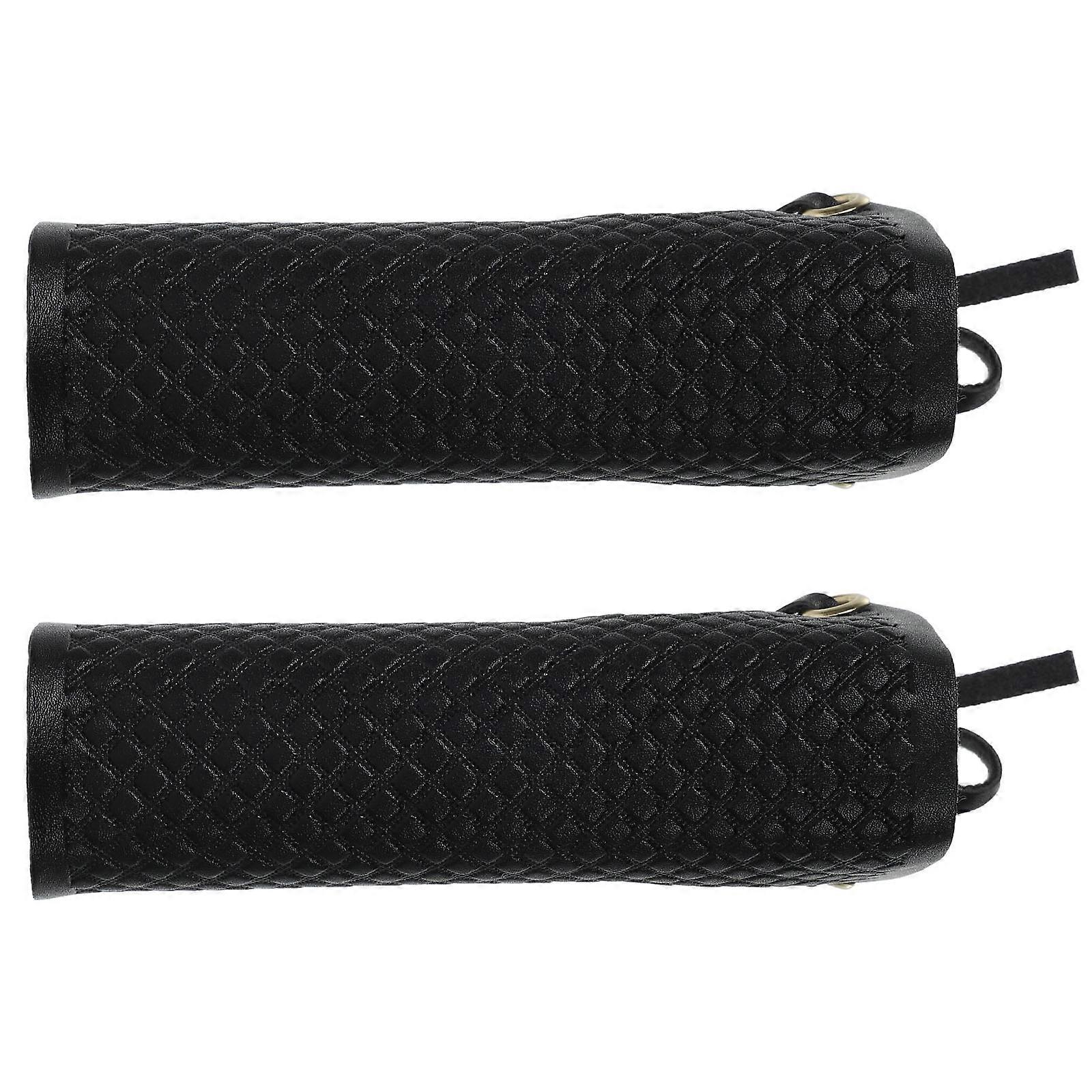 Motorcycle Throttle Grip Cover with Comfortable Touch Artificial Black Fits Most Motorcycles 2 Pieces
