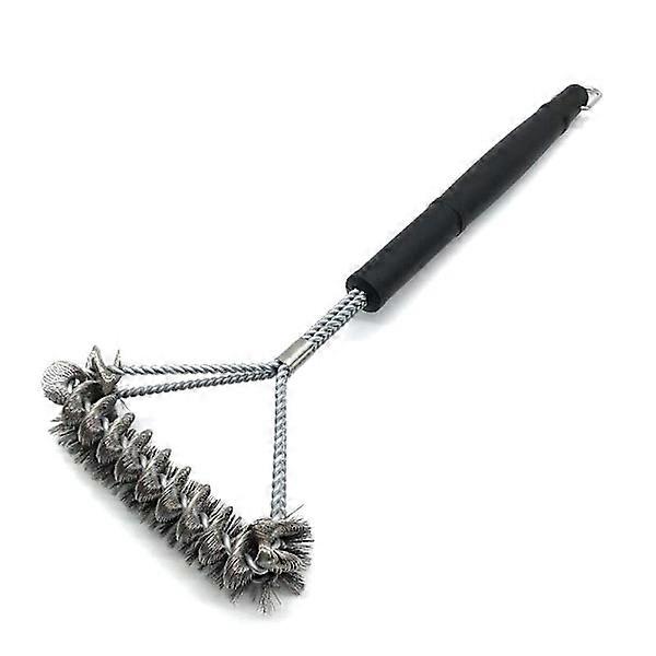 Black triangular grill brush for cleaning